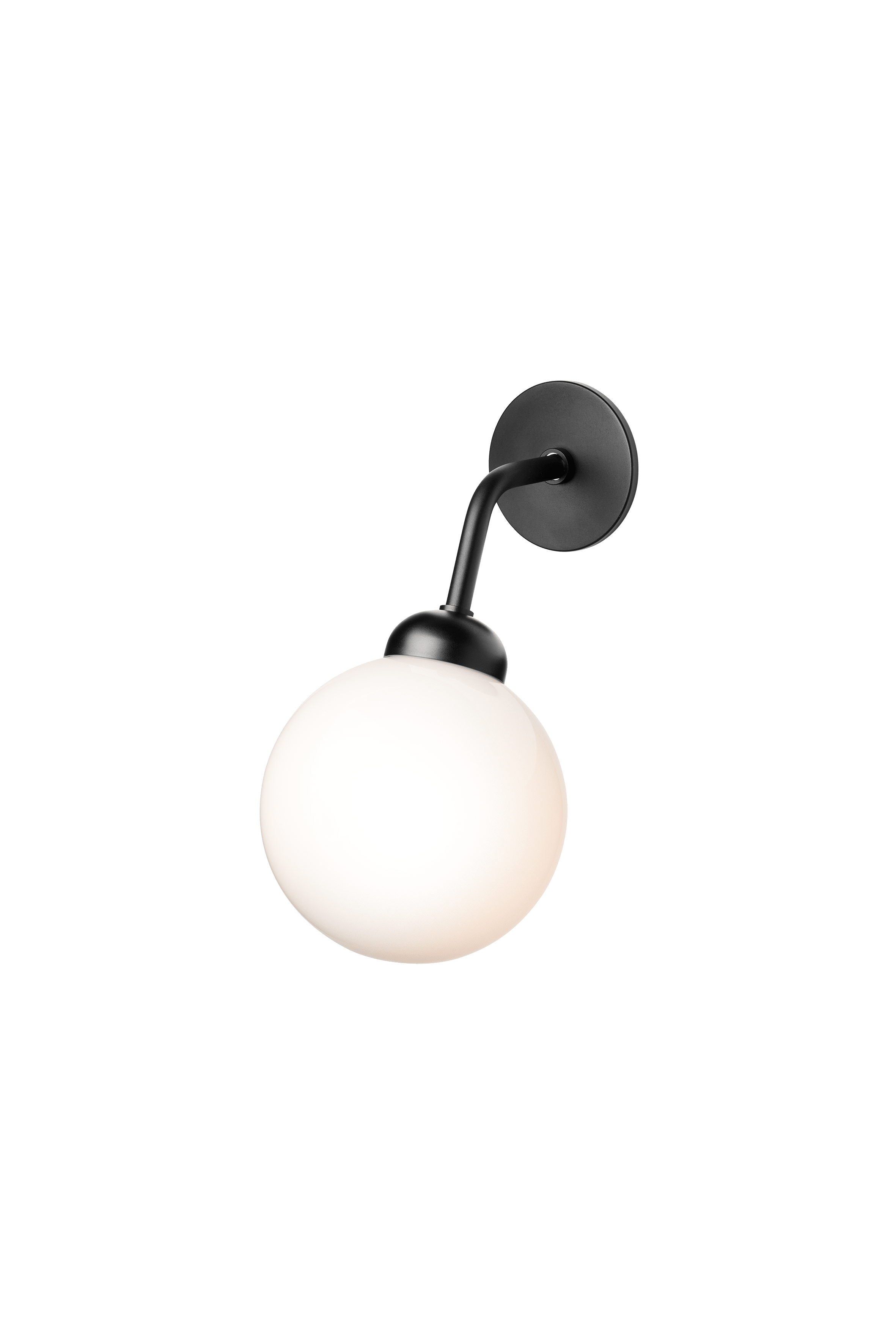 APIALES Black Wall Lamp with Opal Glass