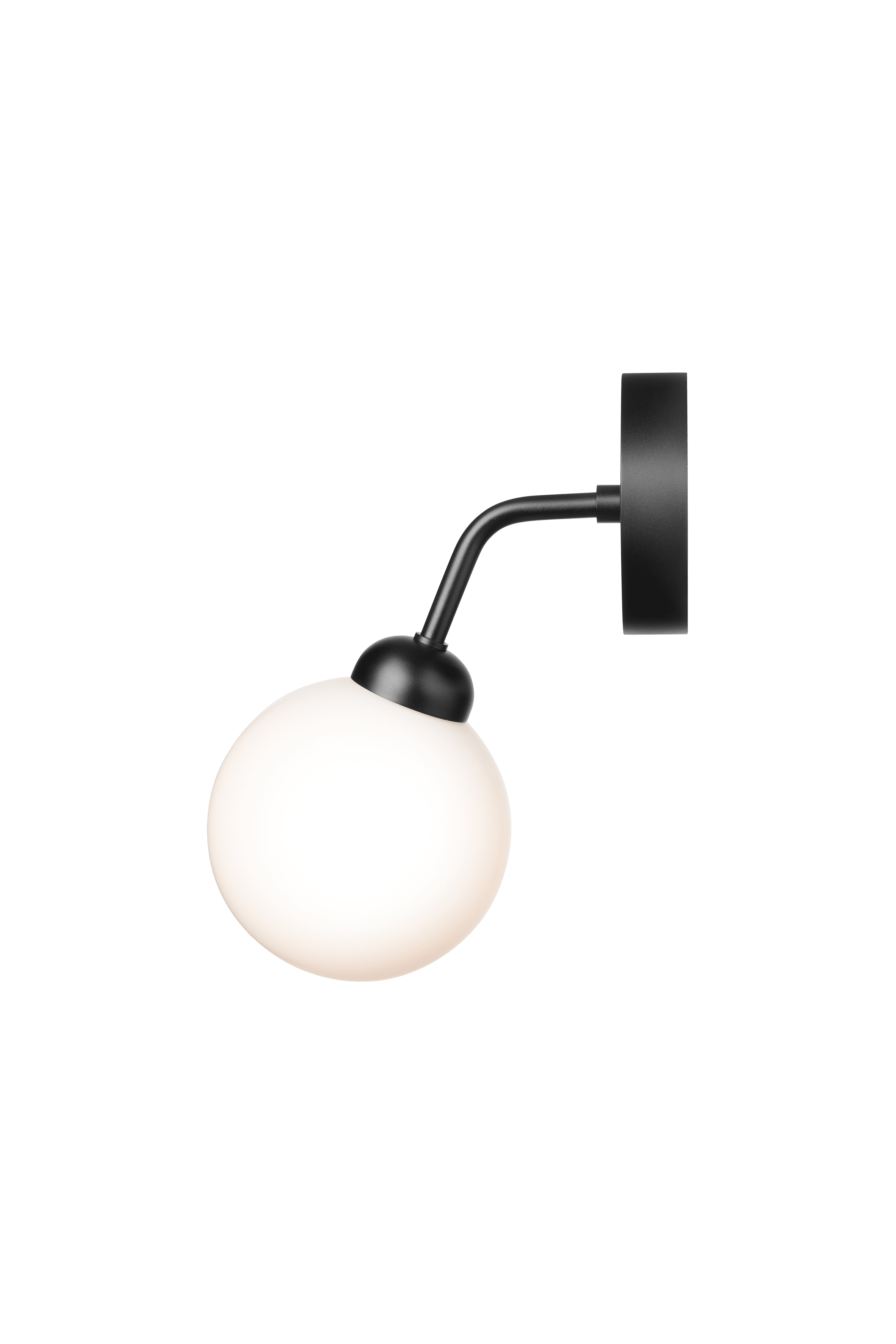 APIALES Black Wall Lamp with Opal Glass