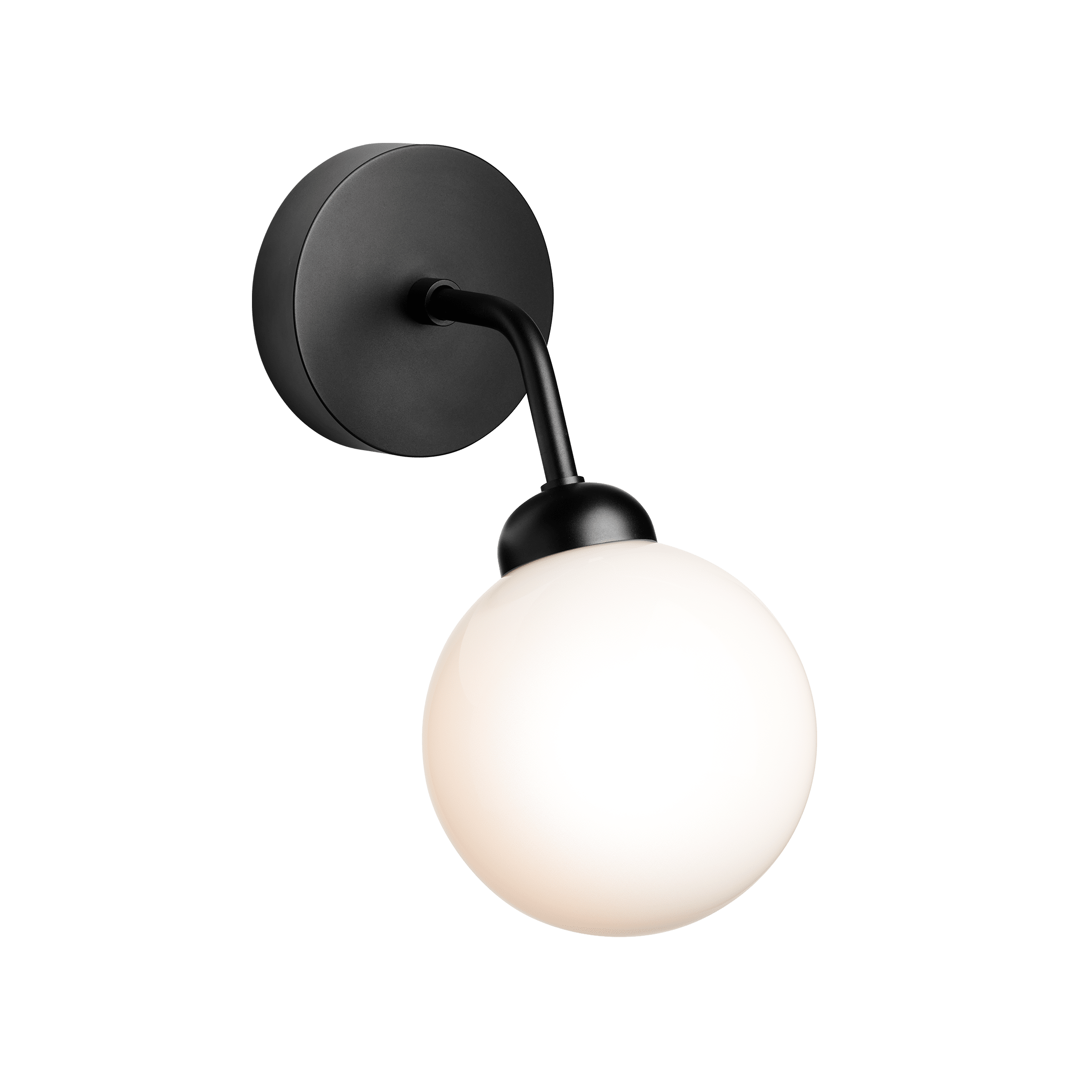 APIALES Black Wall Lamp with Opal Glass