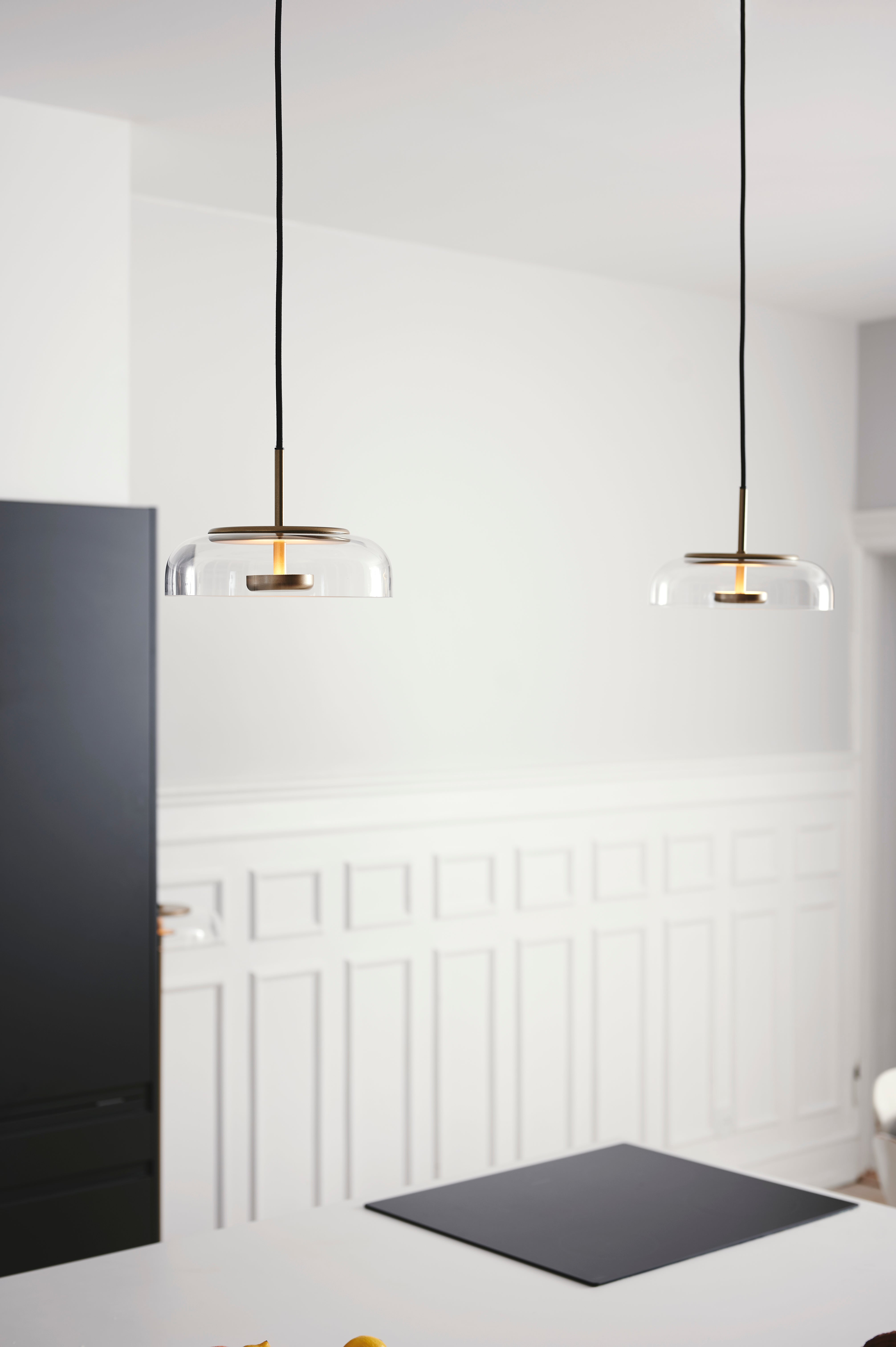 BLOSSI Pendant Lamp in Gold with Transparent Glass