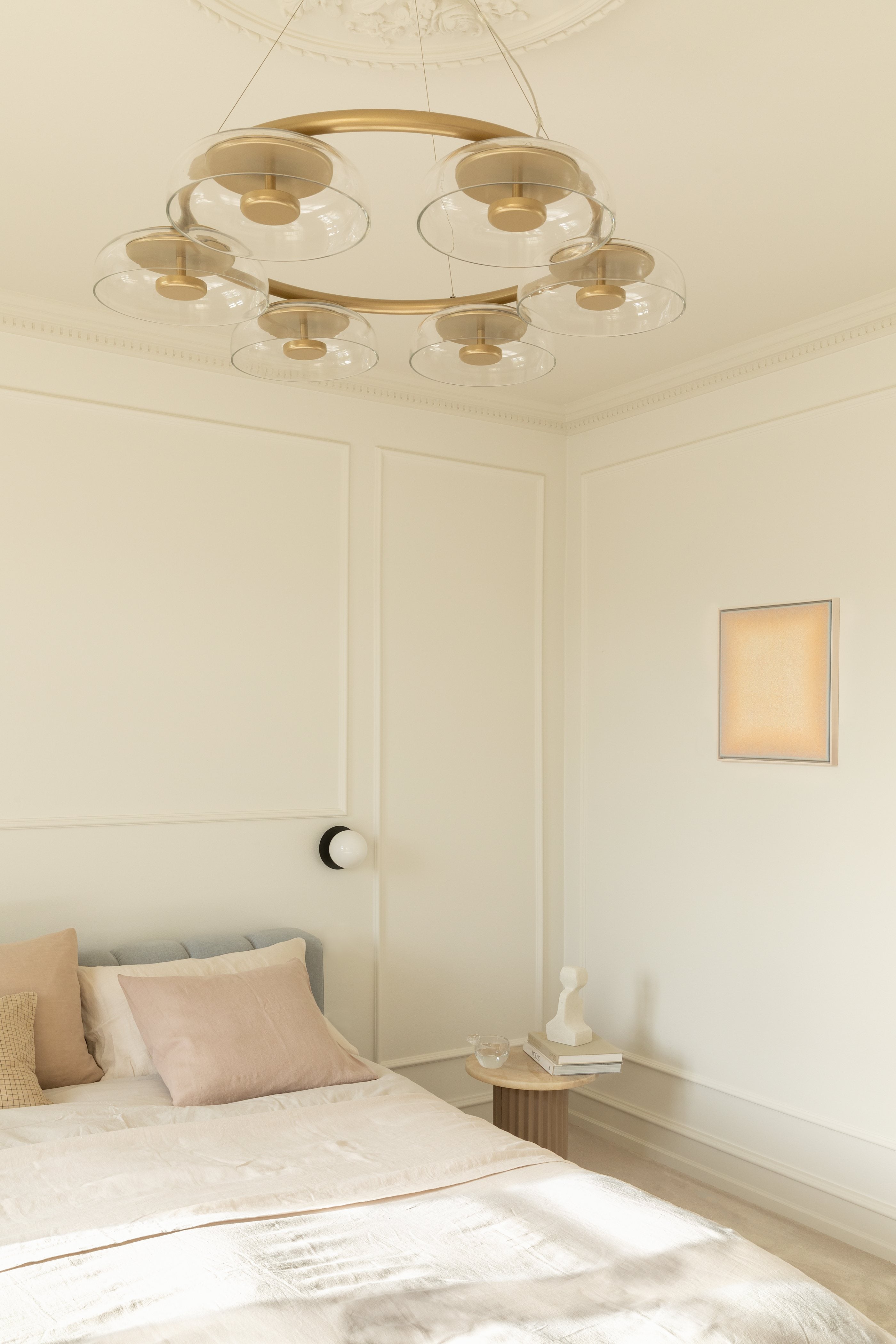 BLOSSI 6 Gold Chandelier with Transparent Glass