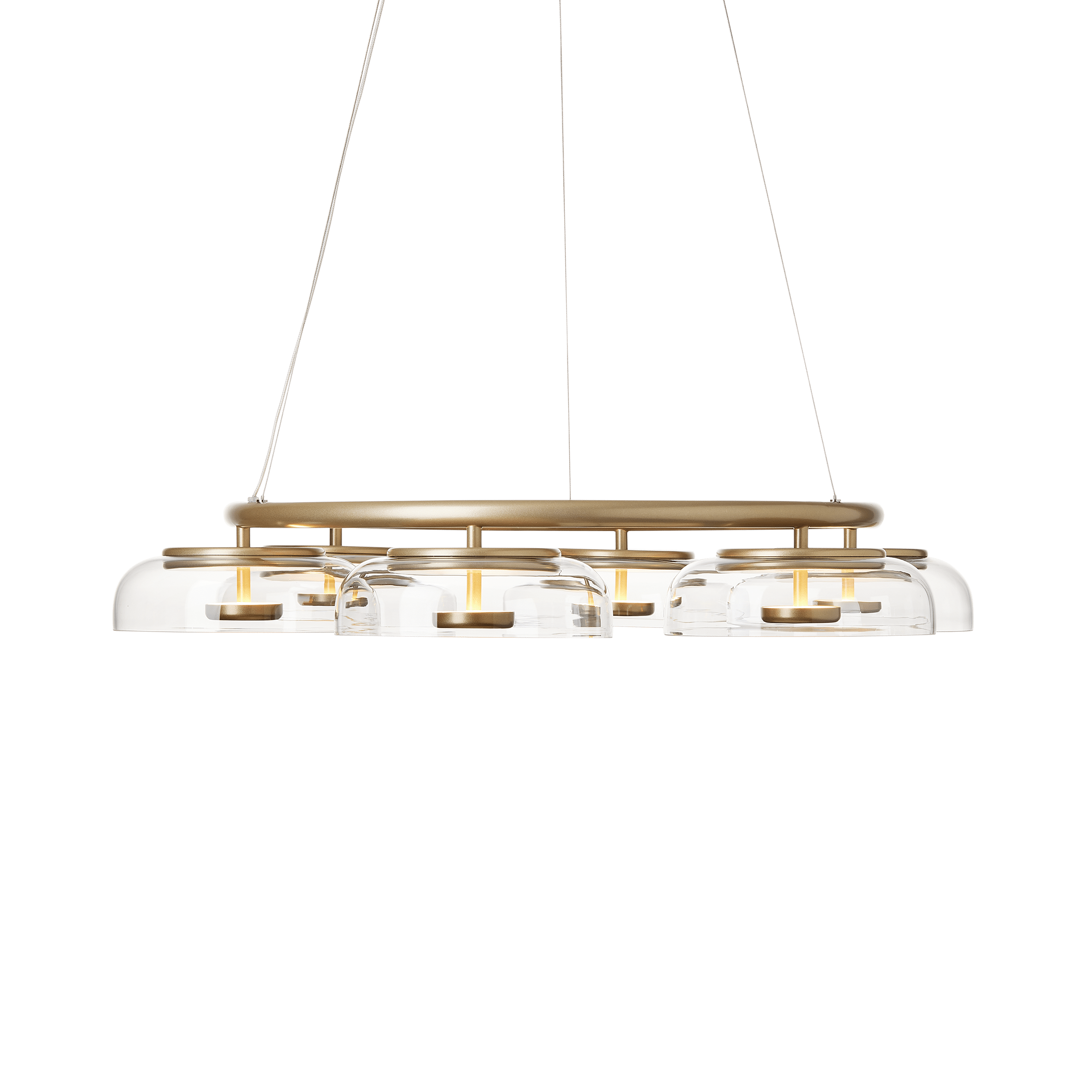 BLOSSI 6 Gold Chandelier with Transparent Glass