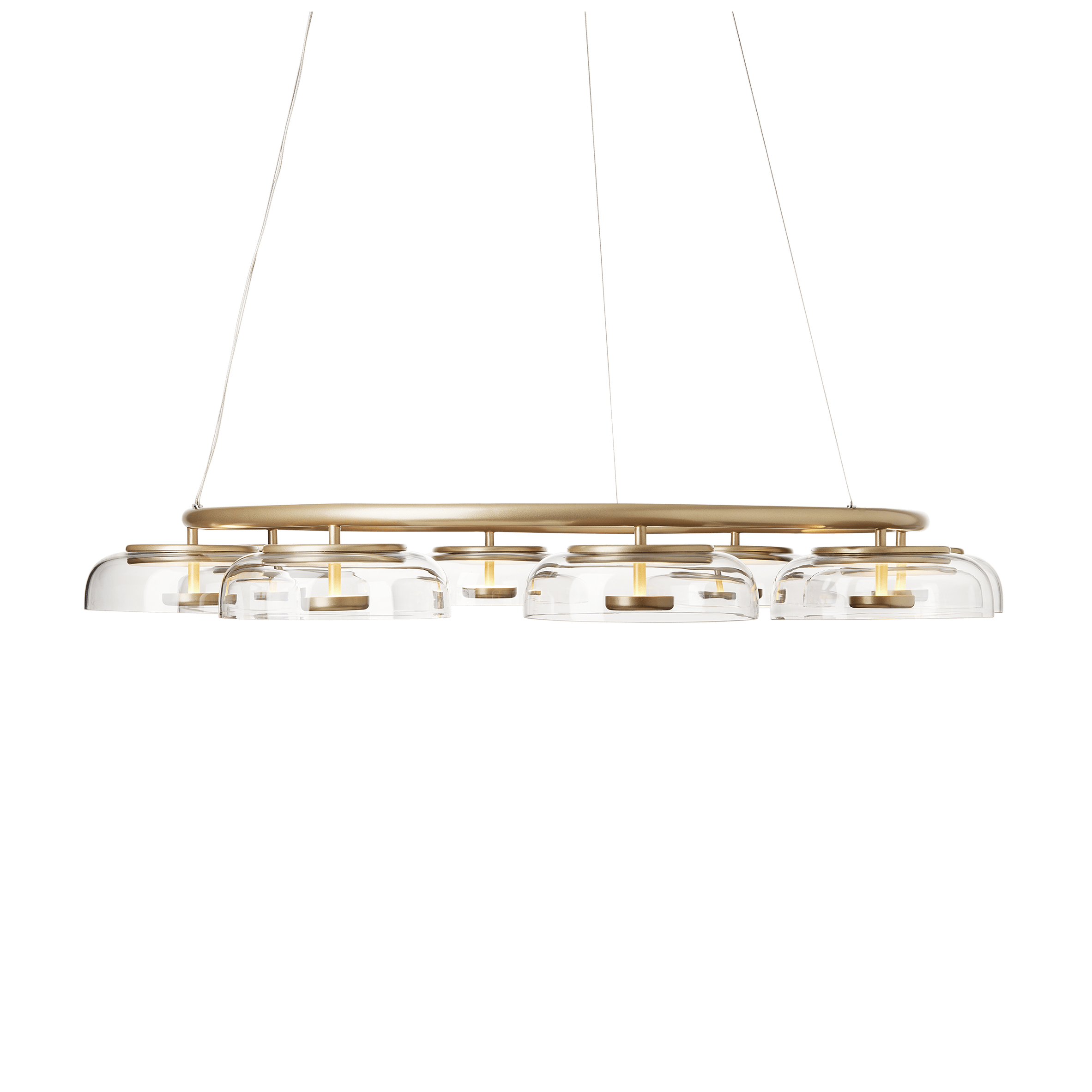 BLOSSI 8 Gold Chandelier with Transparent Glass