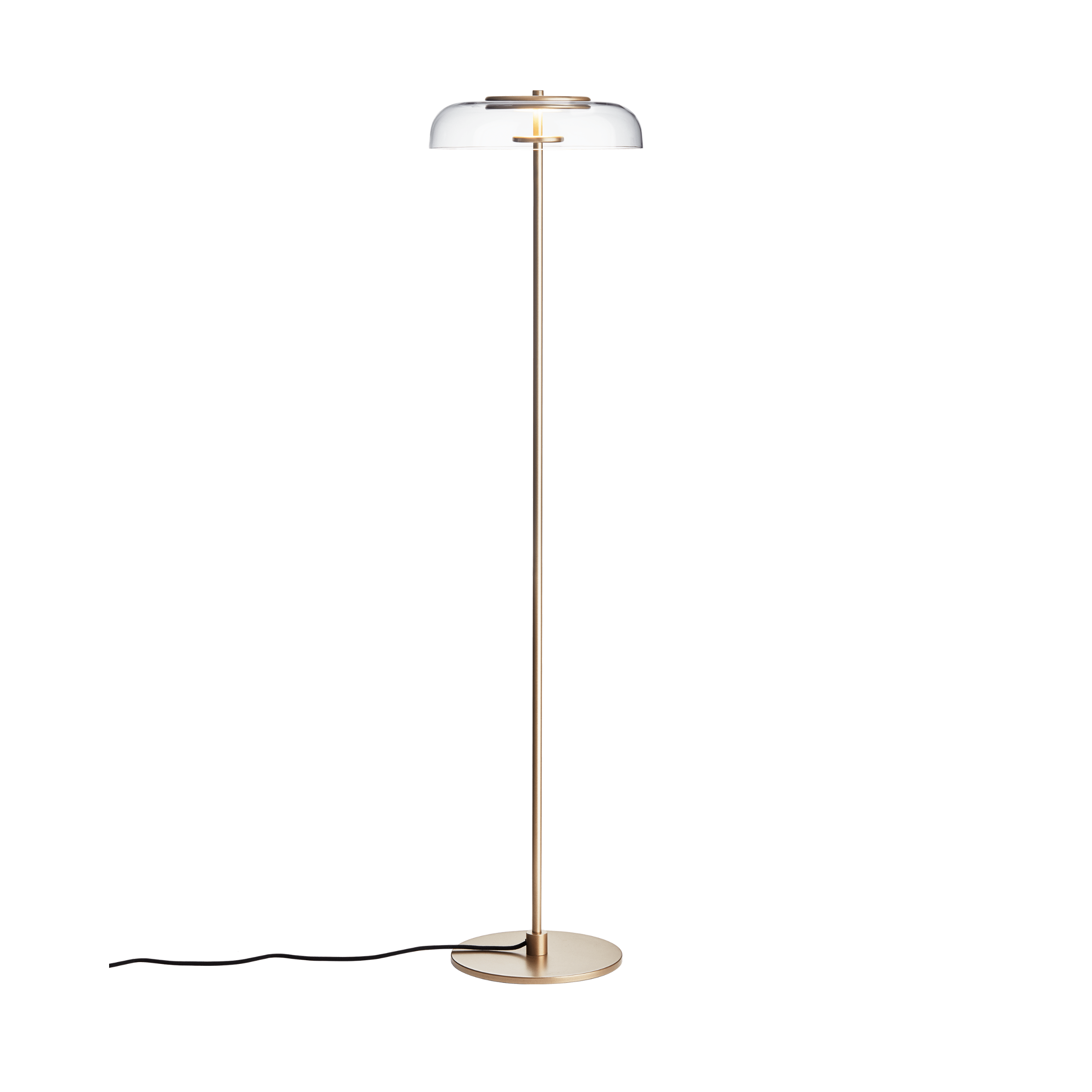 BLOSSI Floor Lamp in Gold with Transparent Glass