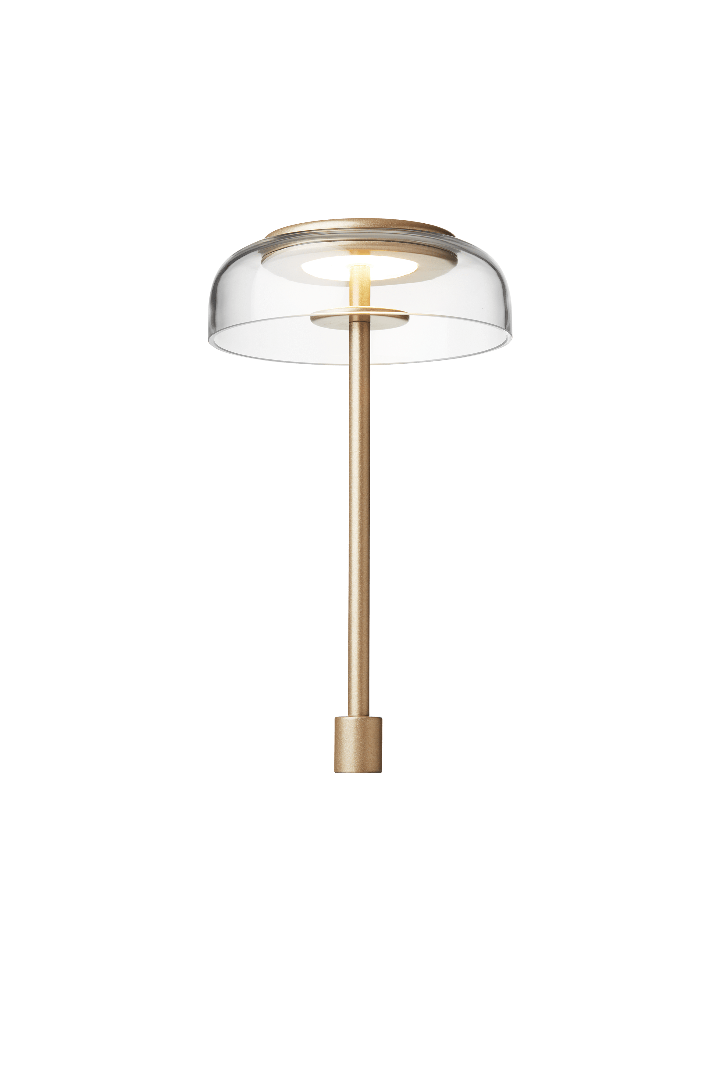 Tischlampe BLOSSI in Gold mit transparentem Glas