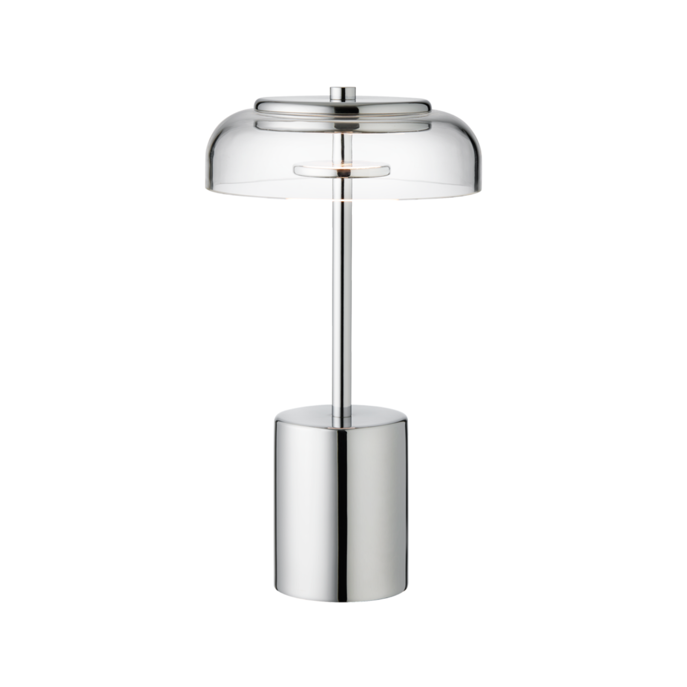 Portable Lamp BLOSSI silver with transparent glass
