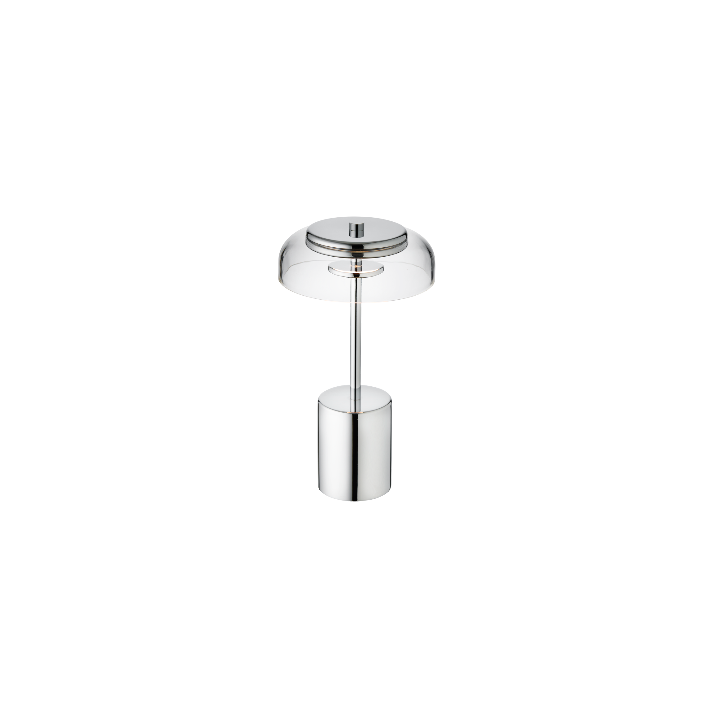Portable Lamp BLOSSI silver with transparent glass