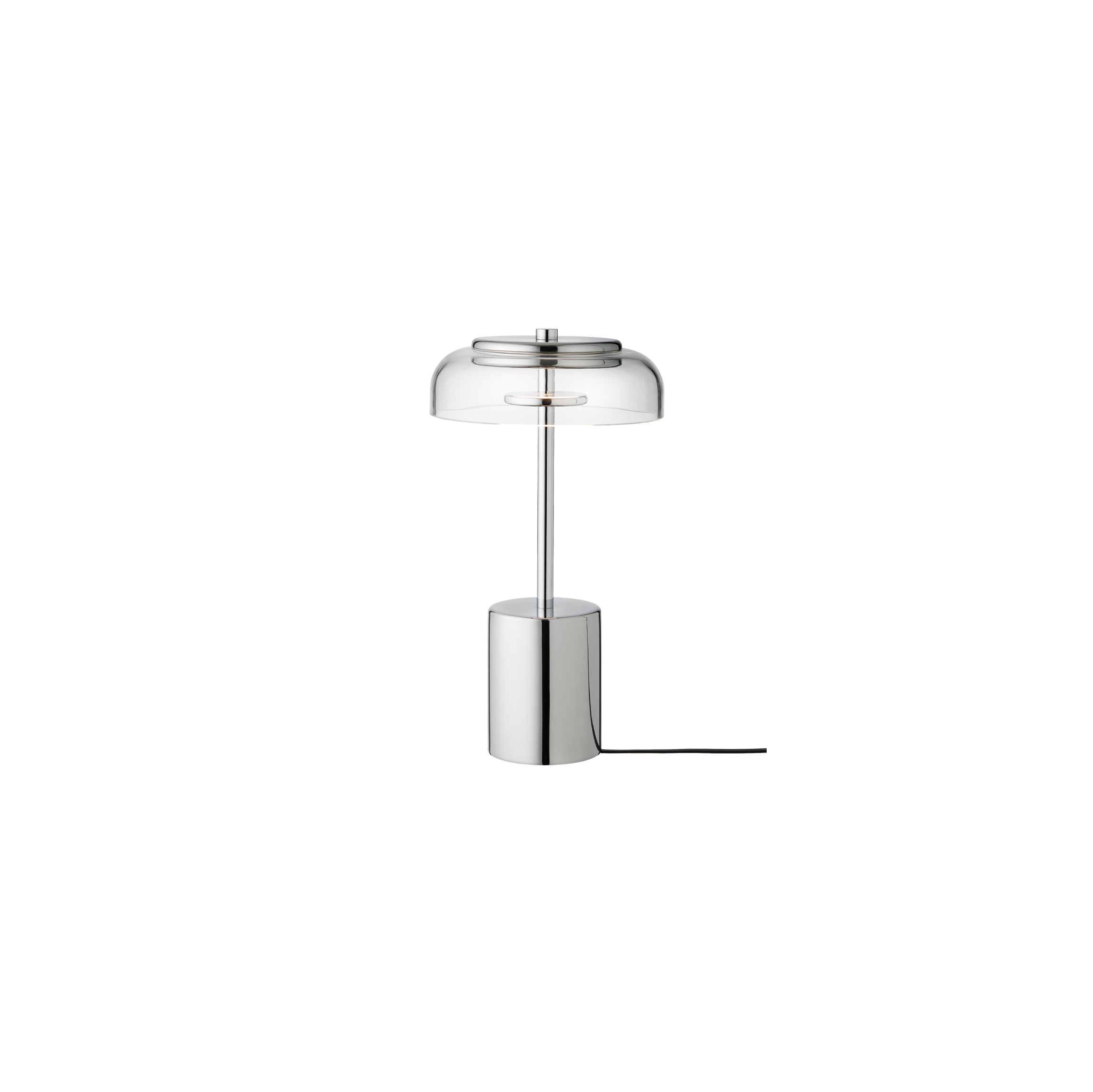 Portable Lamp BLOSSI silver with transparent glass