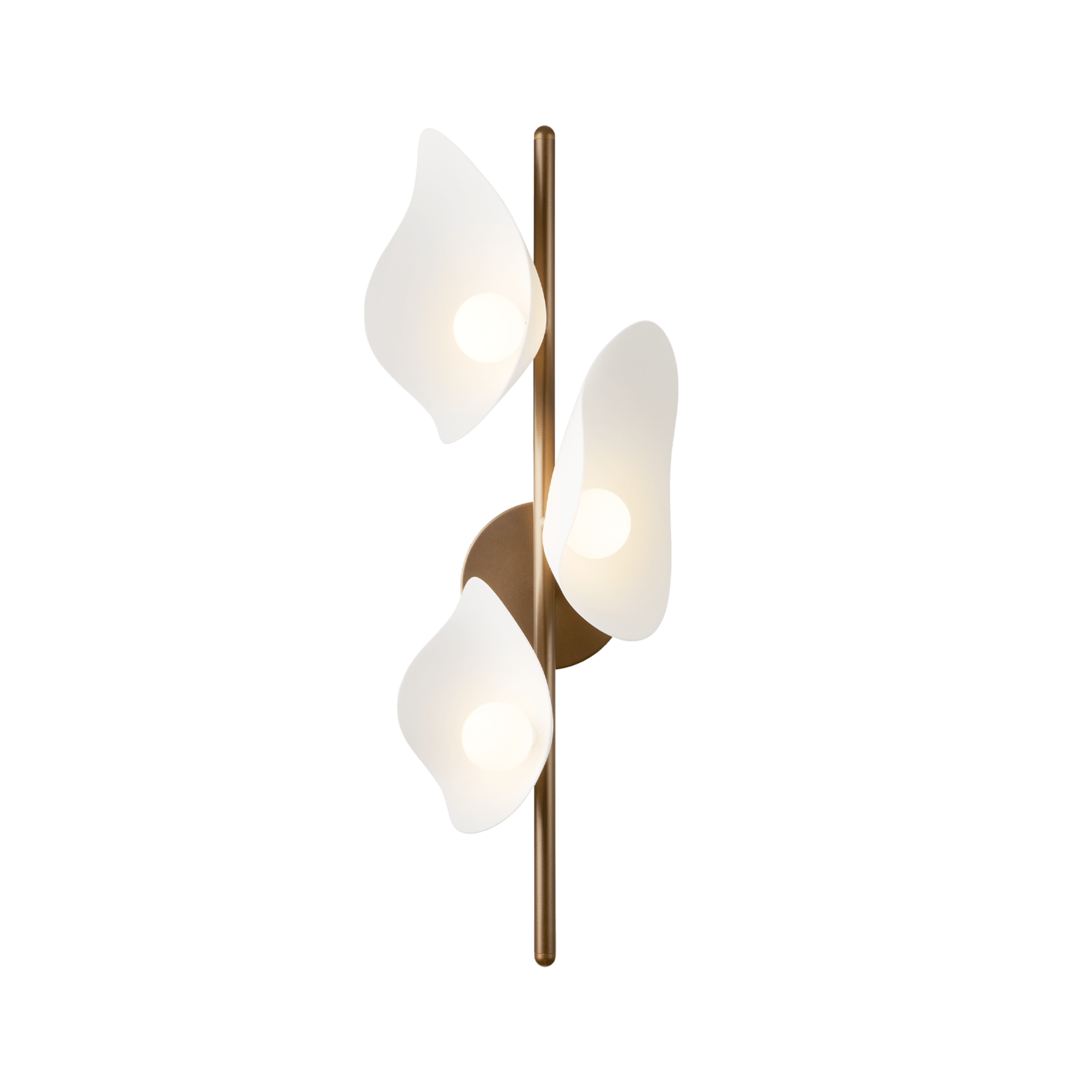 Wandleuchte FLORII 3 dunkelbraun mit Weiß
