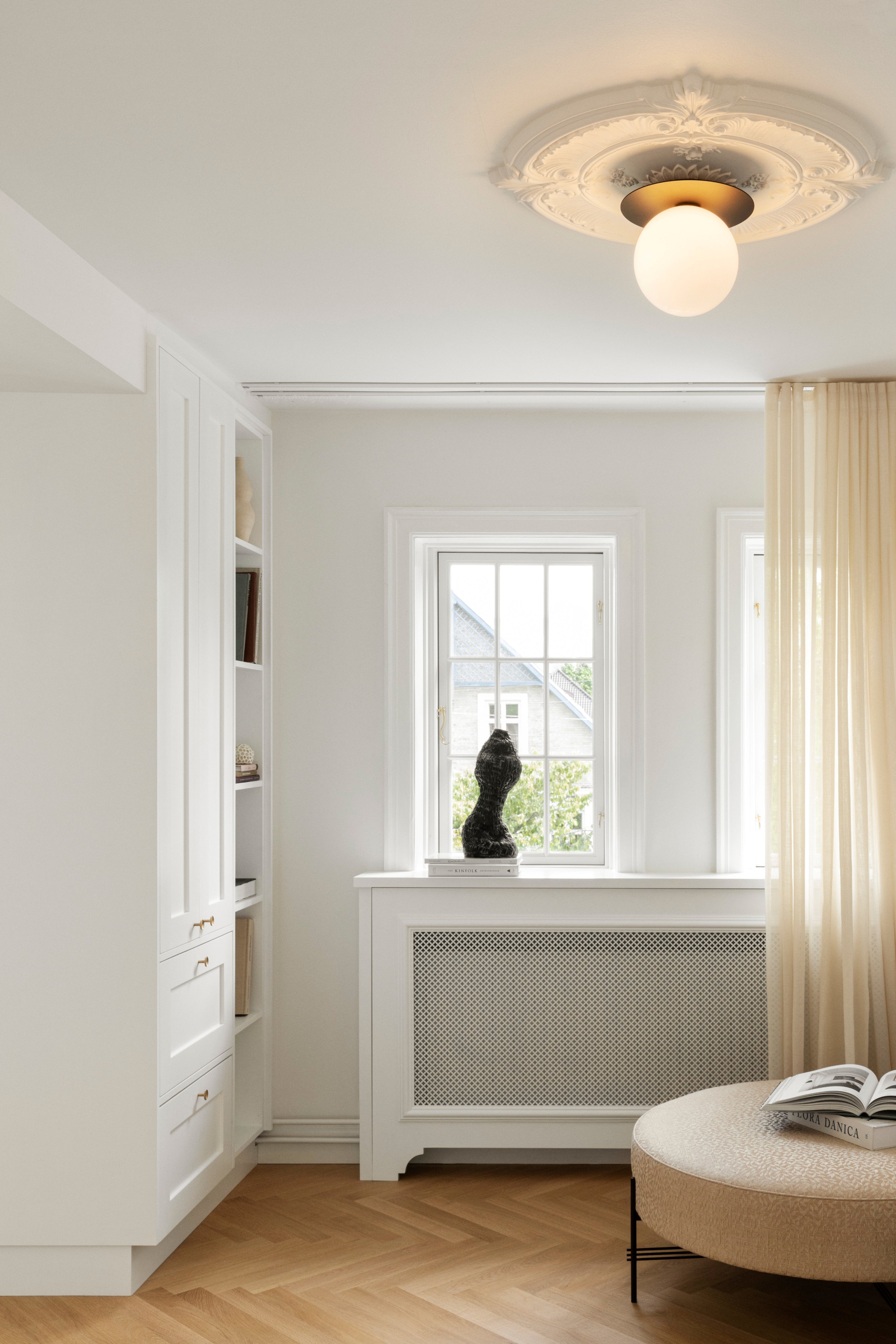 Recessed Wall Light LIILA Dark Brown with Opal Glass