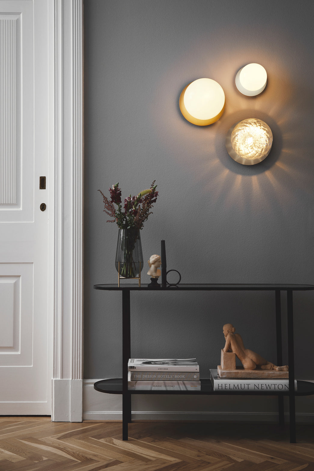 LIILA Gold Recessed Wall Sconce with Opal Glass