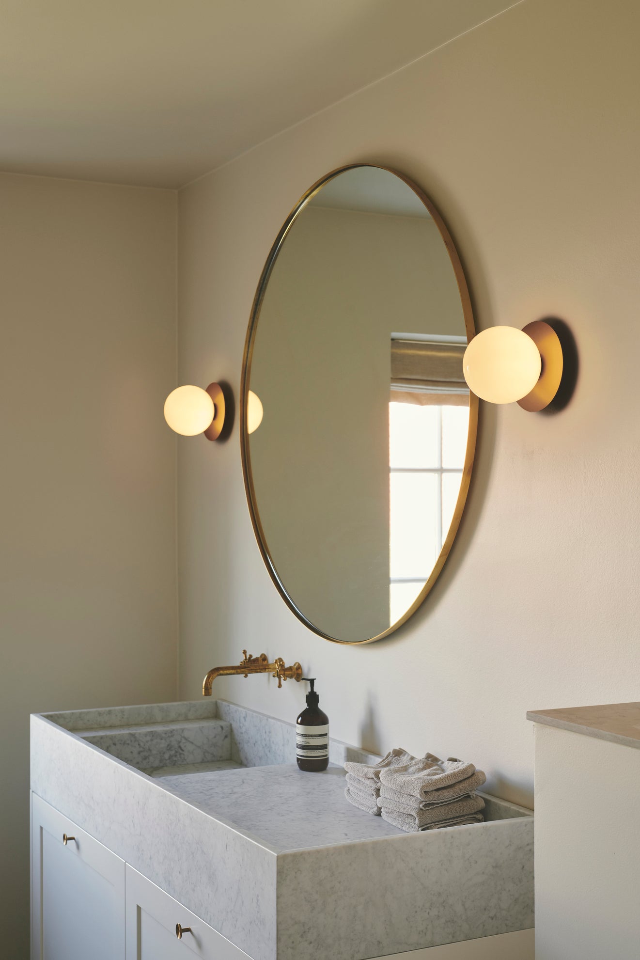 LIILA Gold Recessed Wall Sconce with Opal Glass