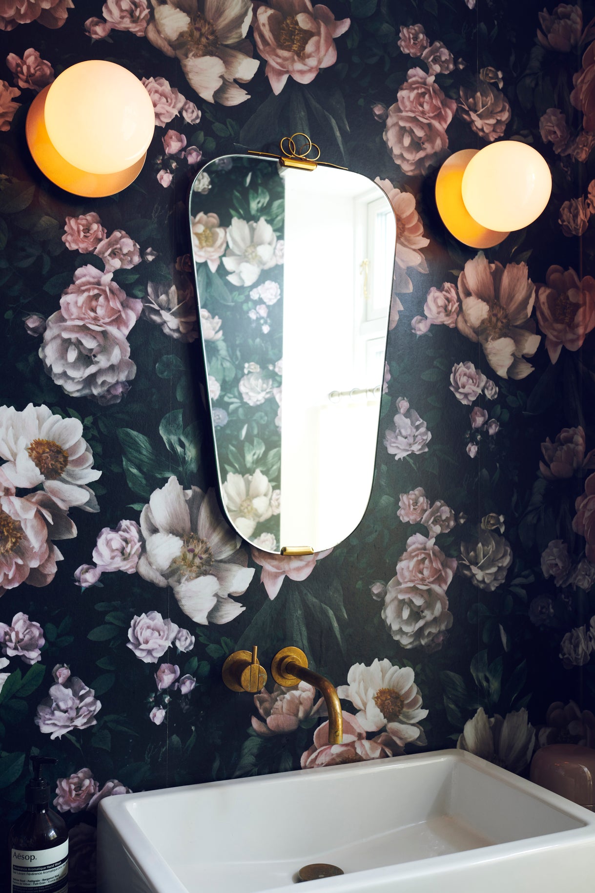 LIILA Gold Recessed Wall Sconce with Opal Glass