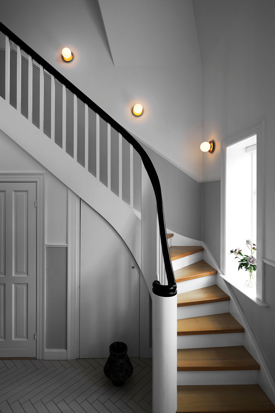 LIILA Gold Recessed Wall Sconce with Opal Glass
