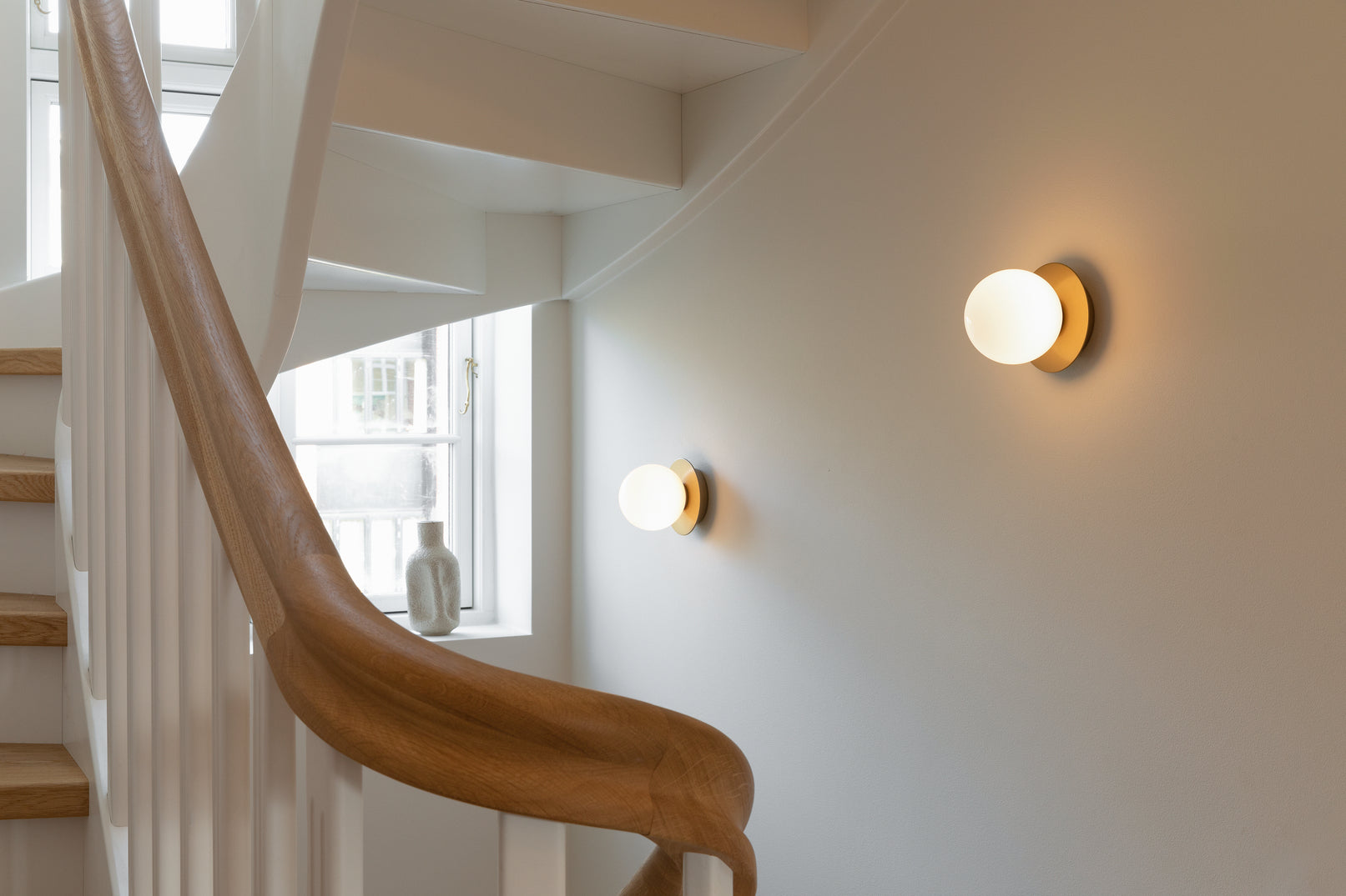 LIILA Gold Recessed Wall Sconce with Opal Glass