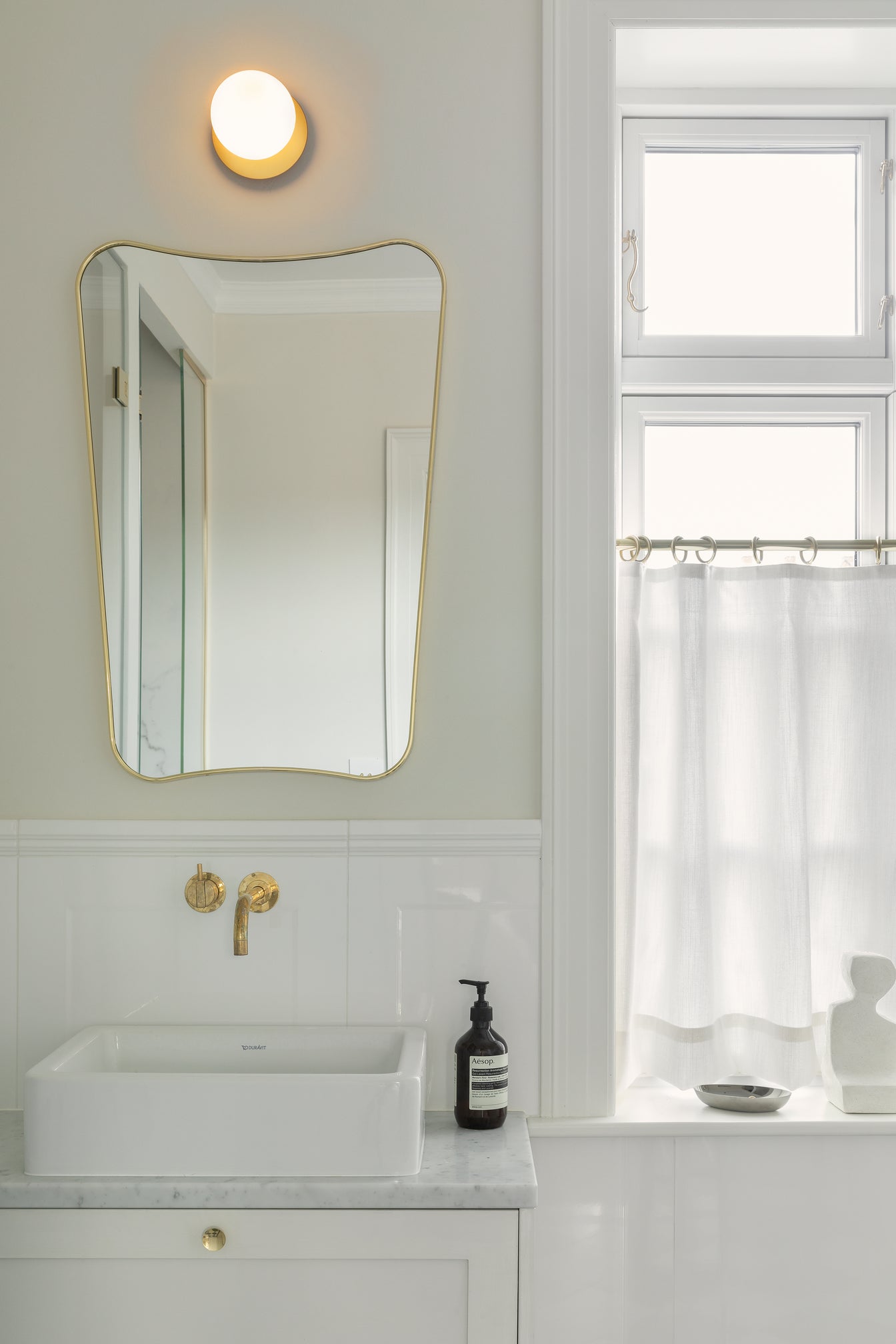 LIILA Gold Recessed Wall Sconce with Opal Glass