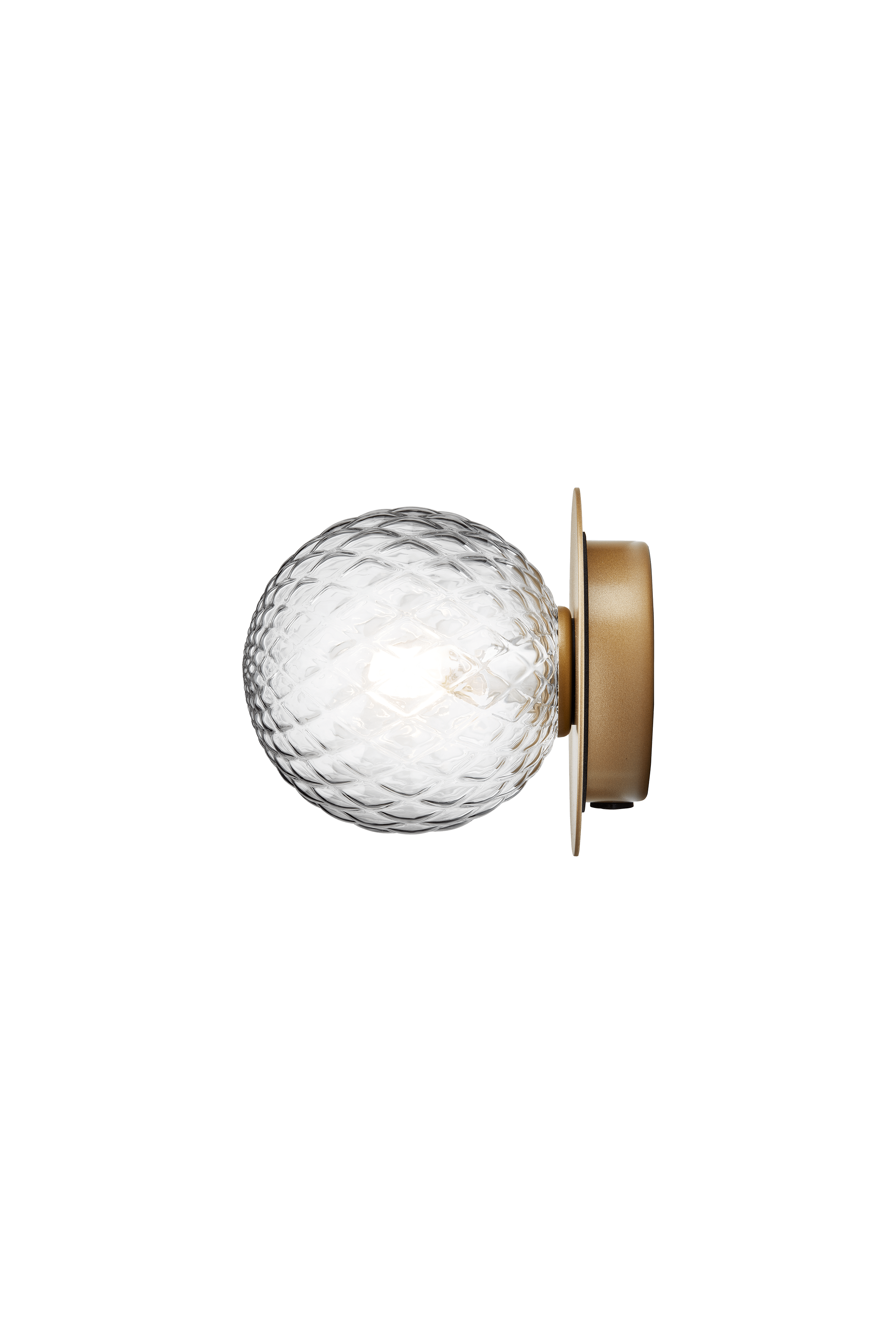 Wandlampe LIILA in Gold mit transparentem Glas