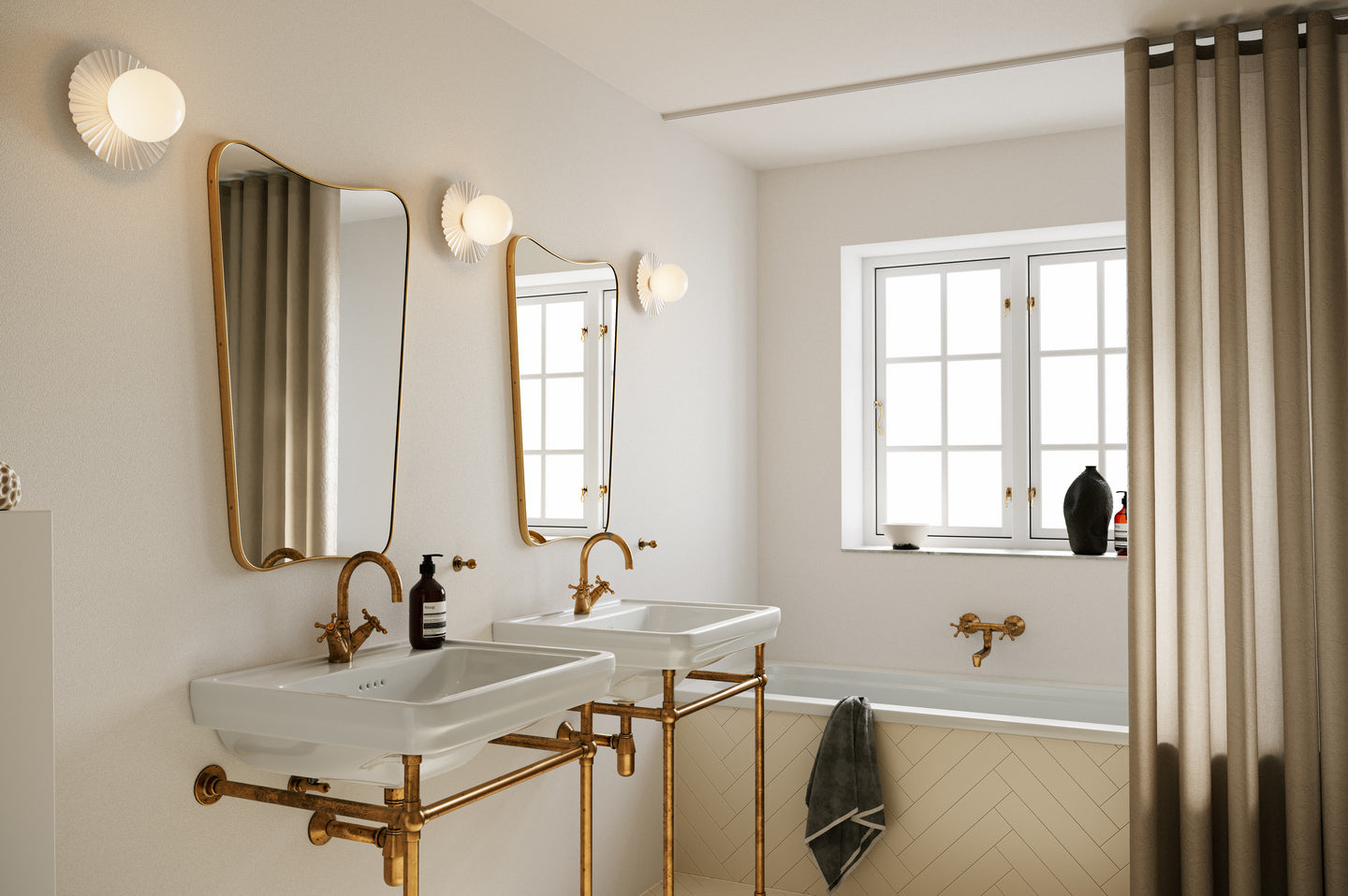 LIILA MUUSE Wall Lamp in White with Opal Glass