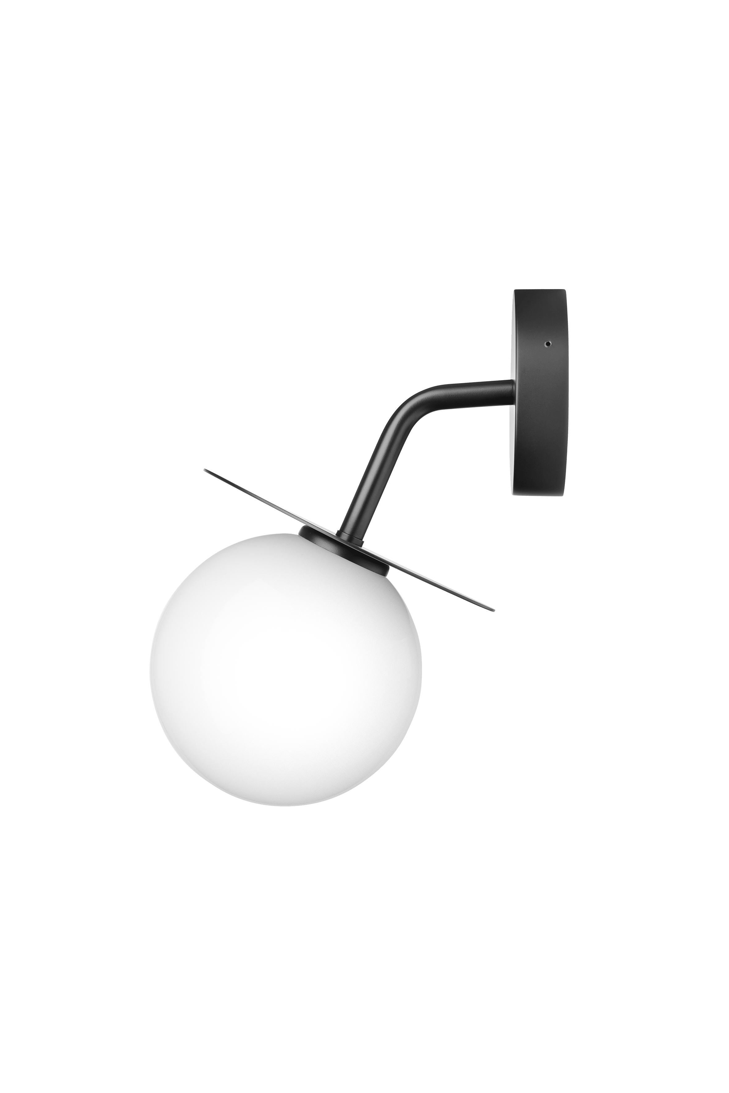 Wandleuchte außen LIILA schwarz mit opalem Glas