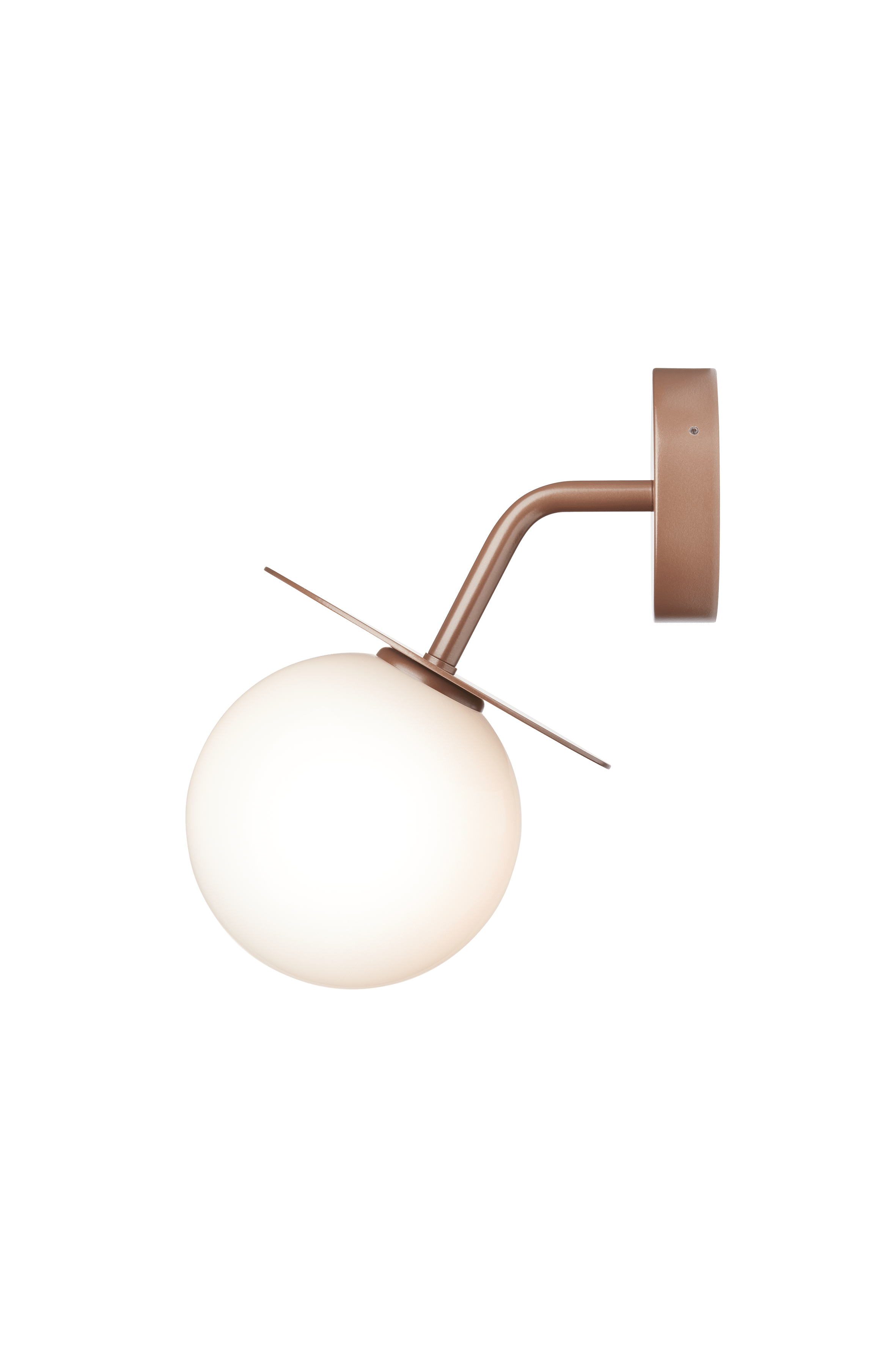 Wandleuchte außen LIILA dunkelbraun mit opalem Glas