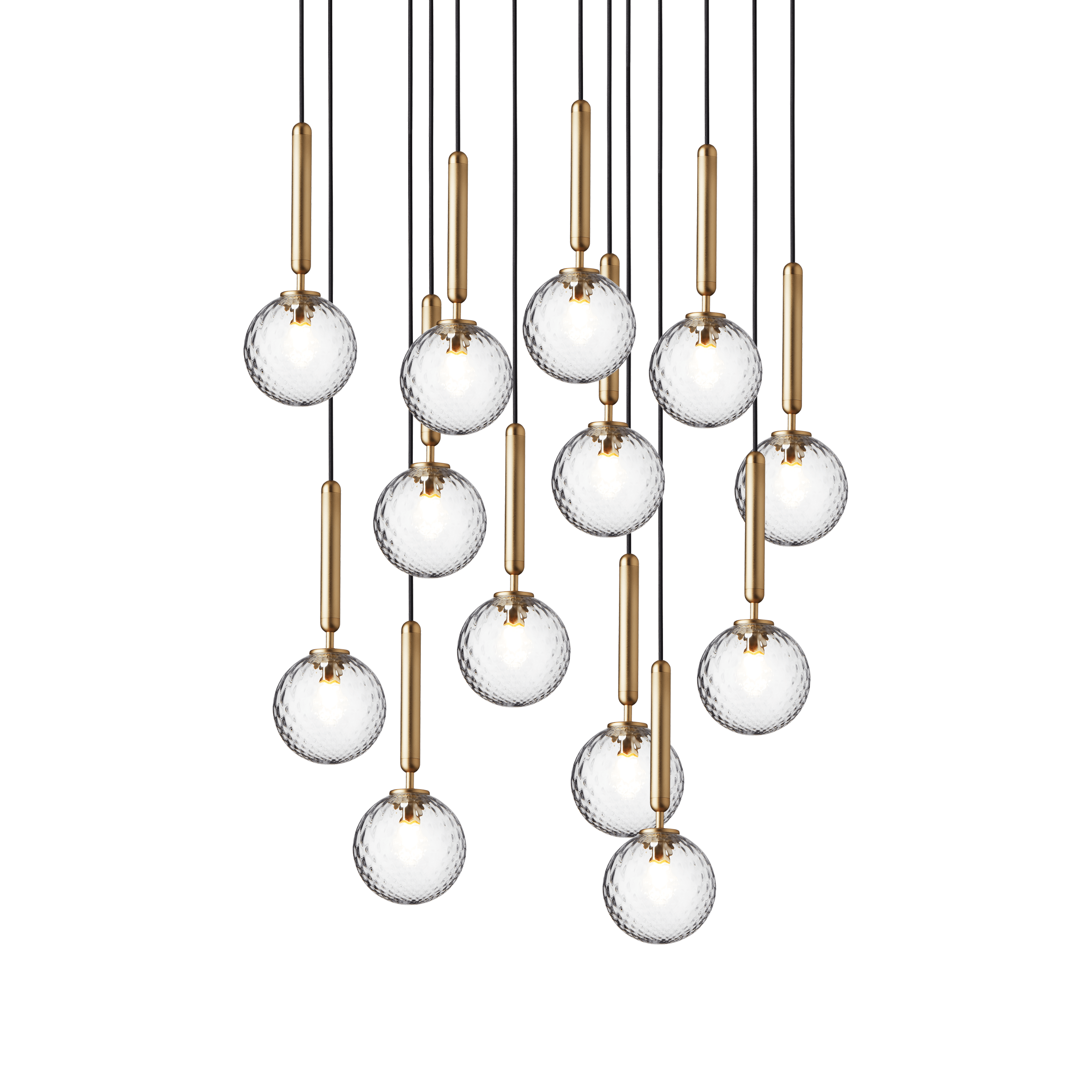 MIIRA 13 Pendant Lamp in Brass with Transparent Glass