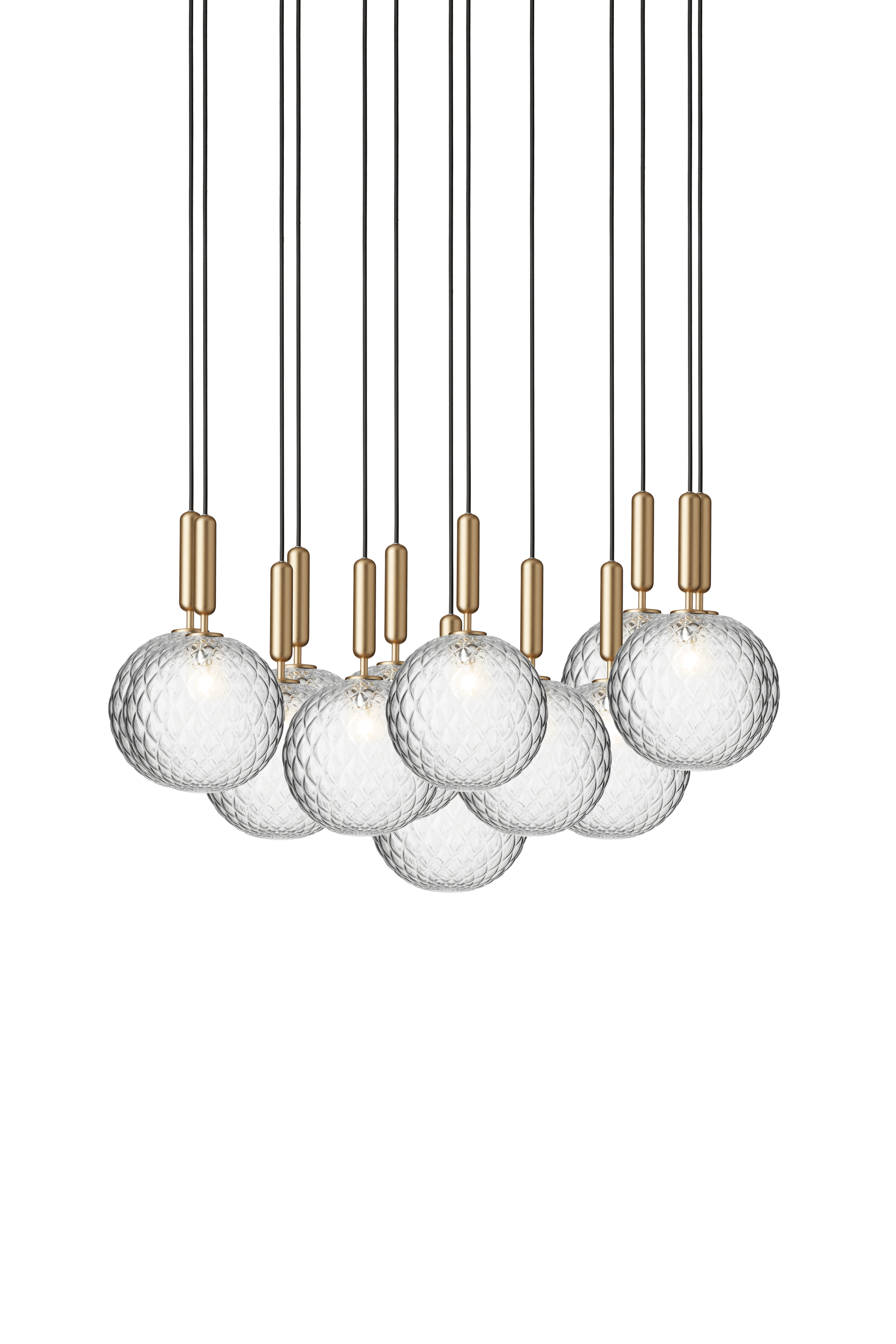MIIRA 13 Pendant Lamp in Brass with Transparent Glass
