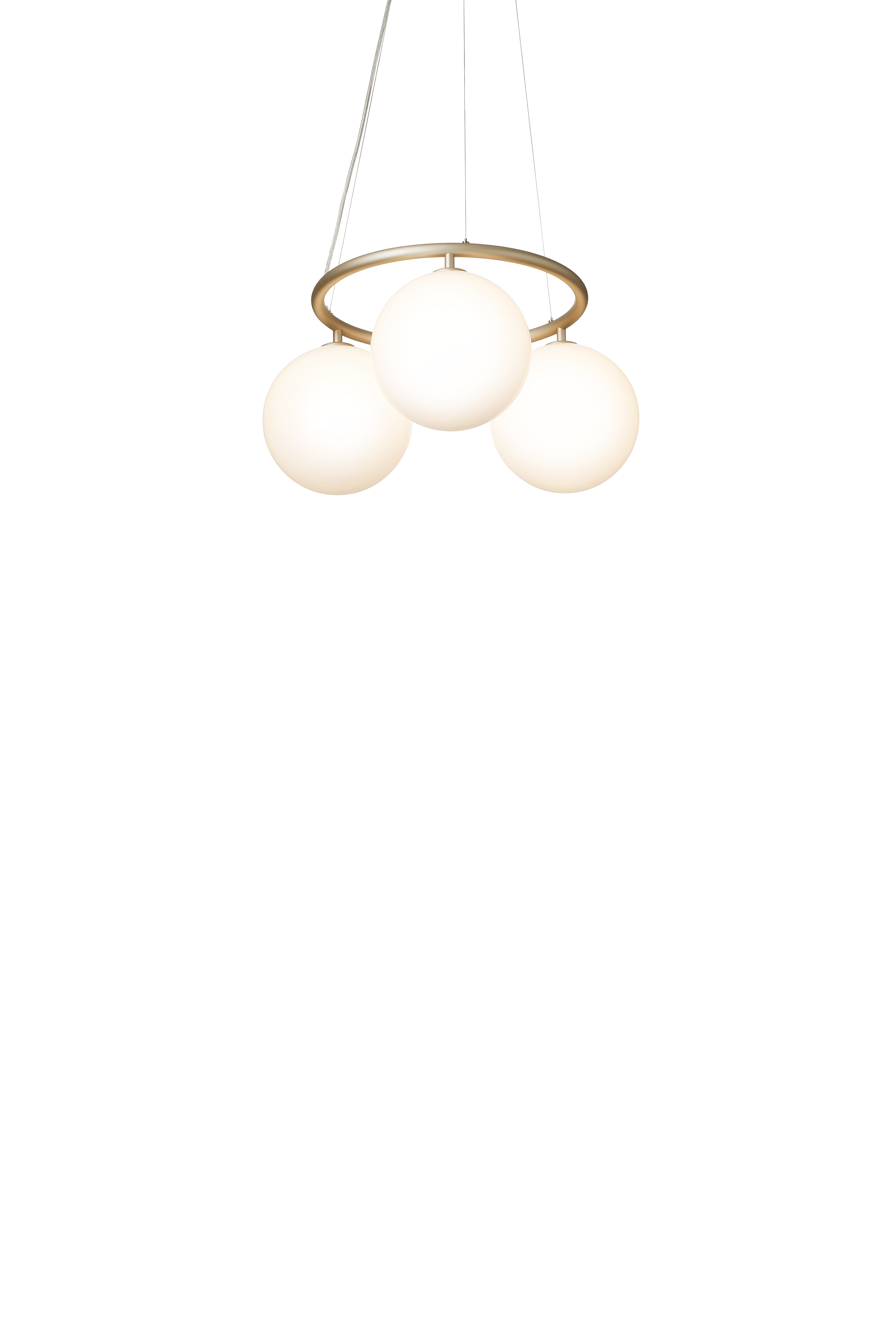 Pendelleuchte MIIRA 3 CIRCULAR aus Messing mit opalem Glas