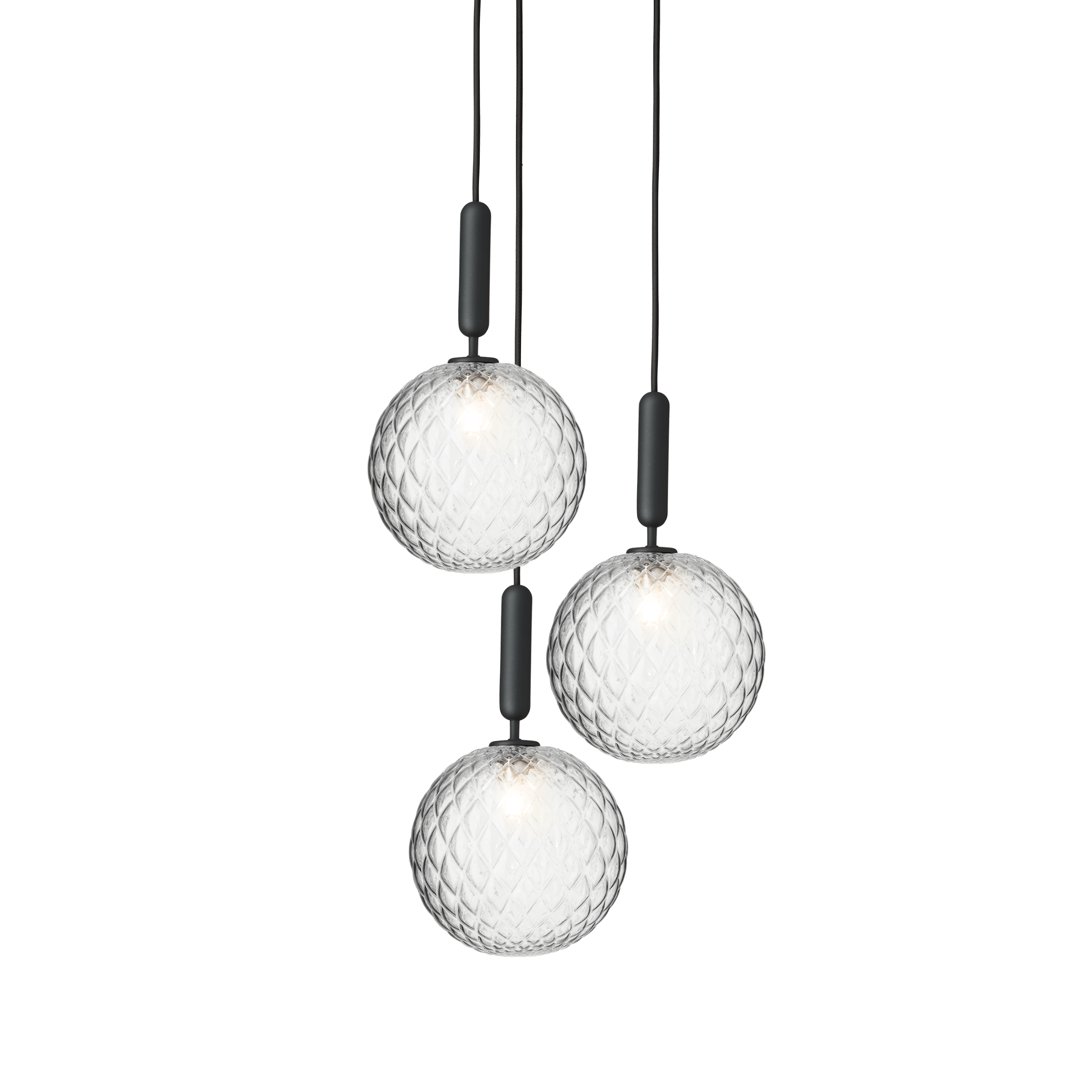 MIIRA 3 Pendant Lamp in Graphite with Transparent Glass