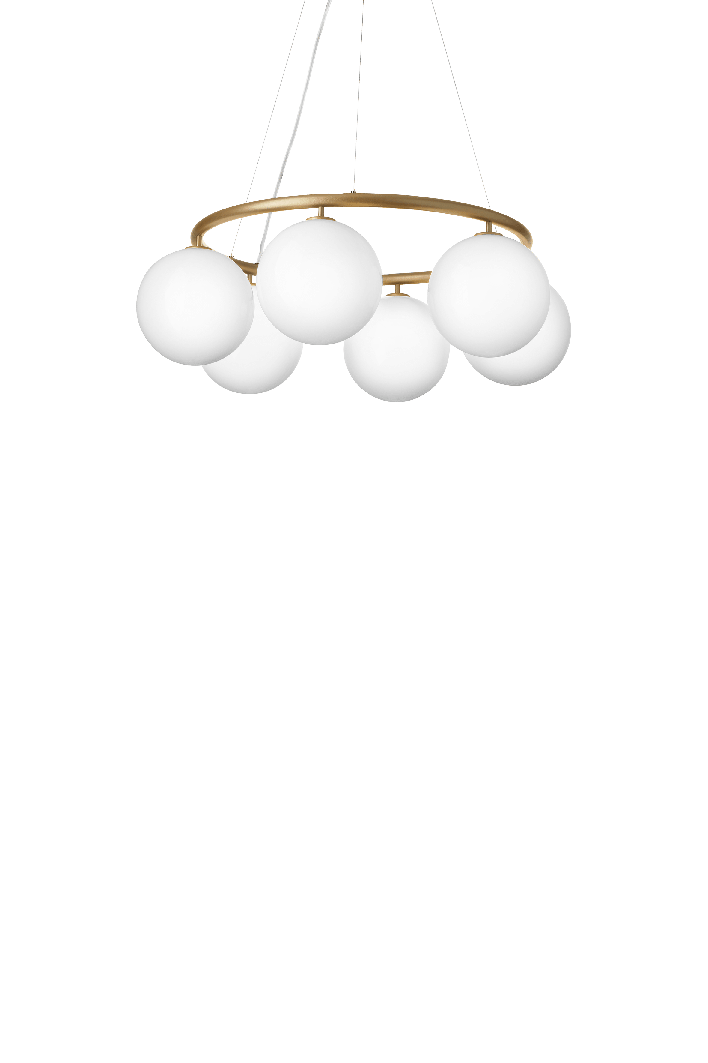 MIIRA 6 CIRCULAR Pendant Lamp in Brass with Opal Glass