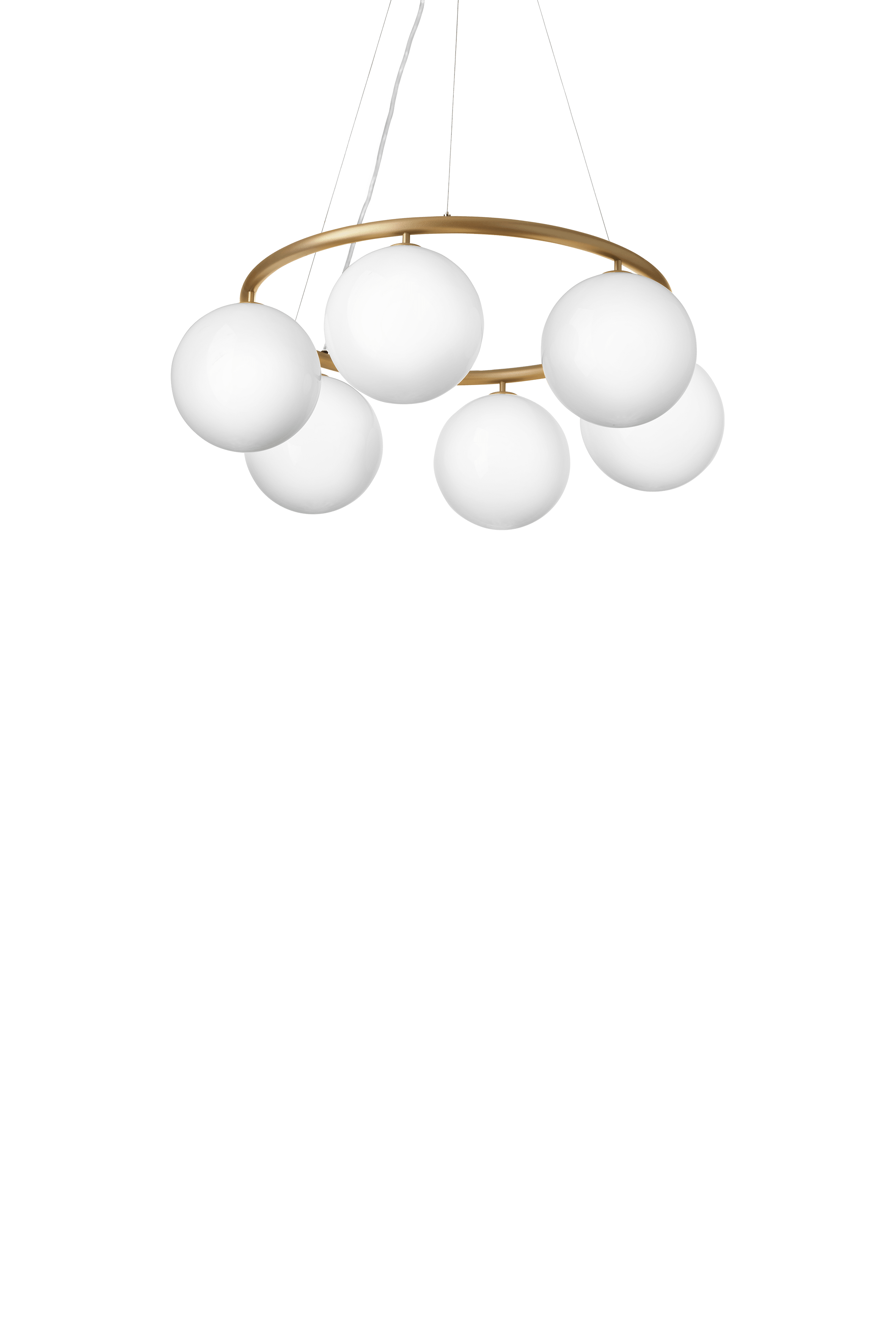 MIIRA 6 CIRCULAR Pendant Lamp in Brass with Opal Glass