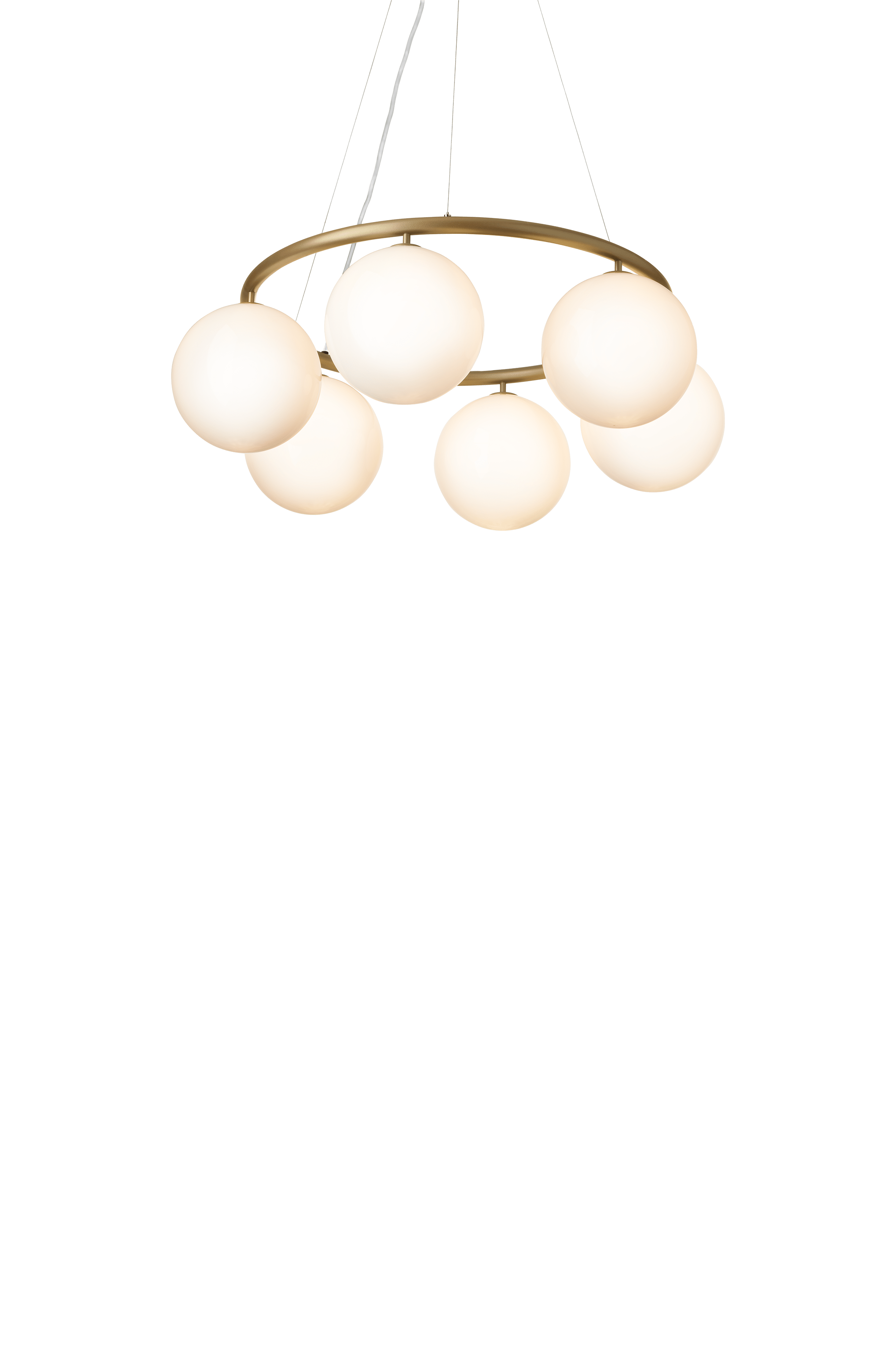 MIIRA 6 CIRCULAR Pendant Lamp in Brass with Opal Glass