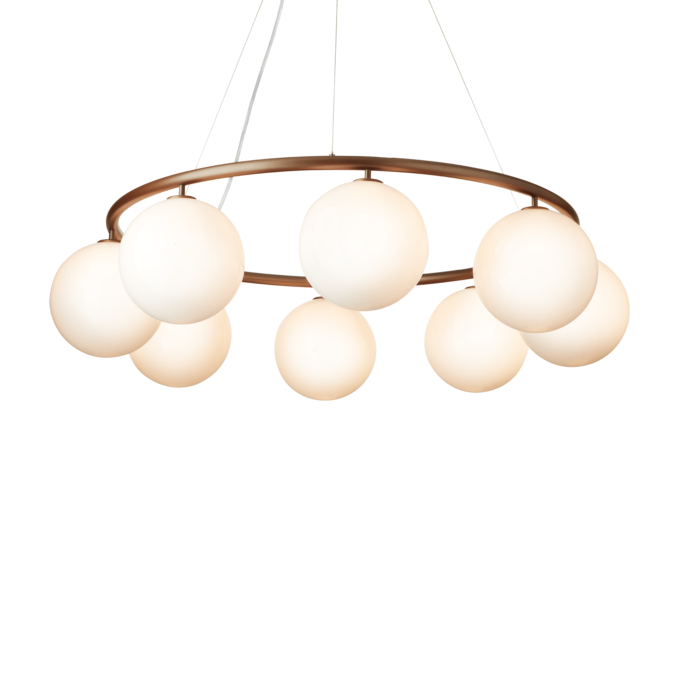 MIIRA 8 CIRCULAR Pendant Lamp Dark Brown with Opal Glass