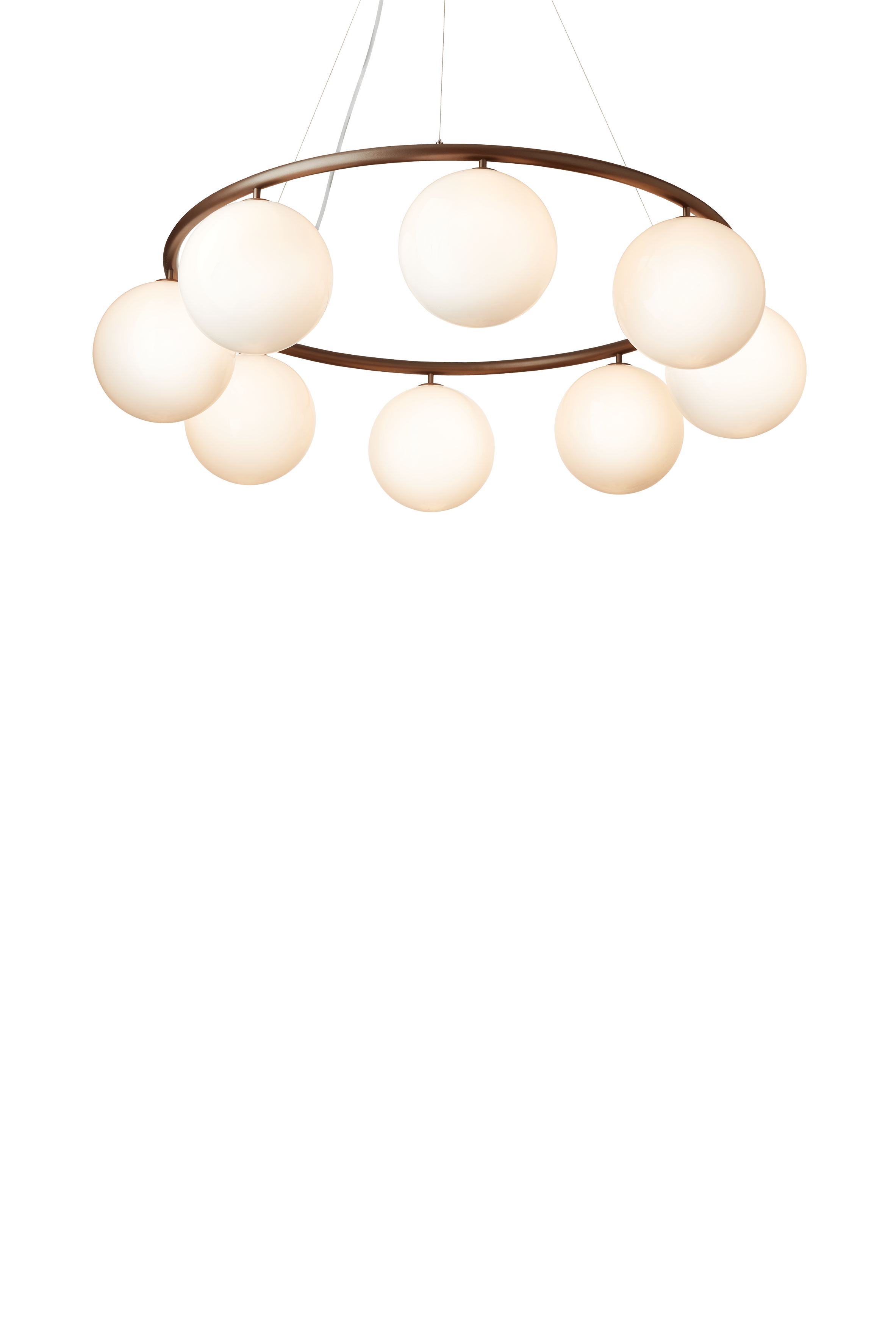 MIIRA 8 CIRCULAR Pendant Lamp Dark Brown with Opal Glass