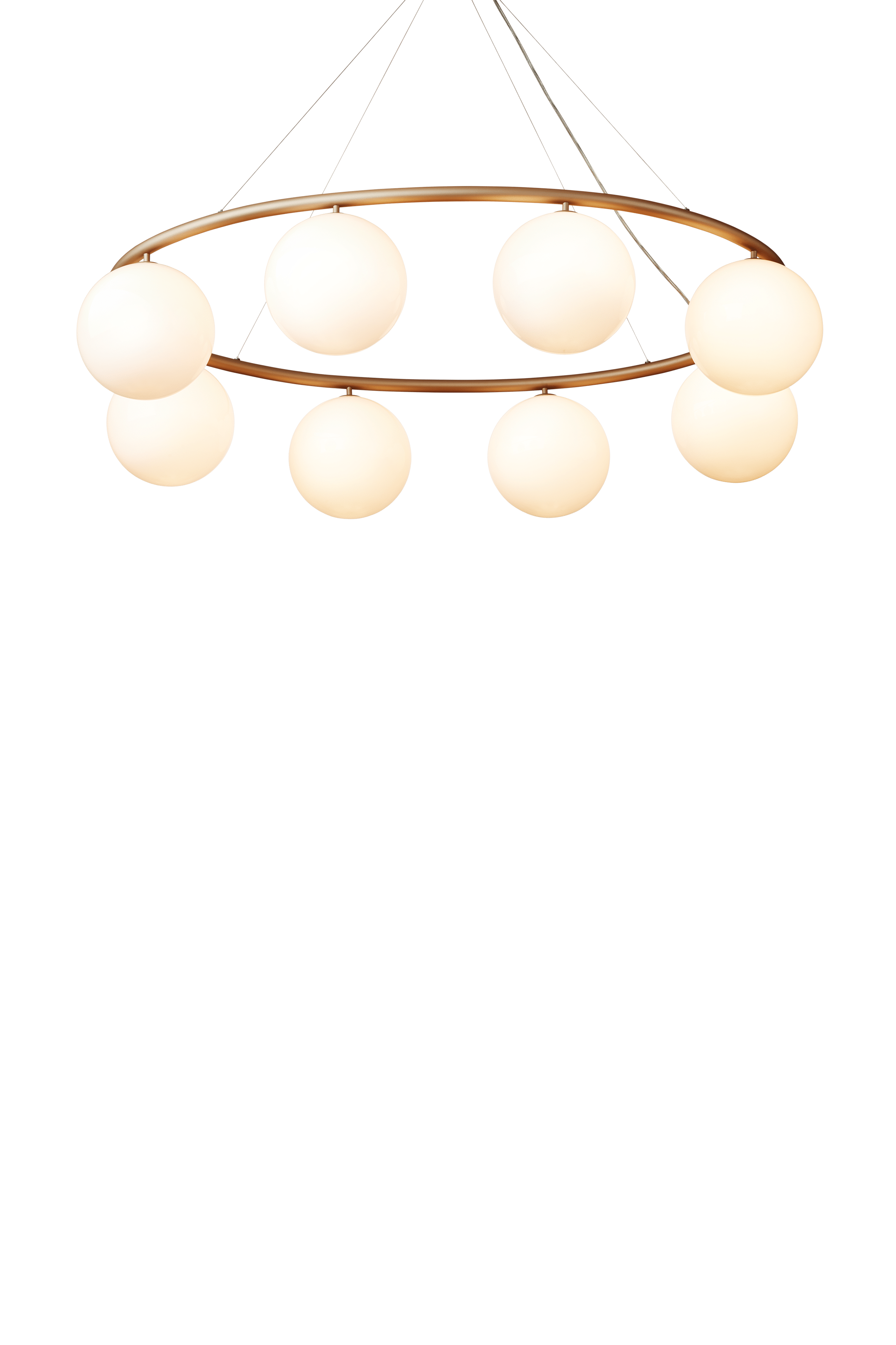 MIIRA 8 OVAL Pendant Lamp in Brass with Opal Glass