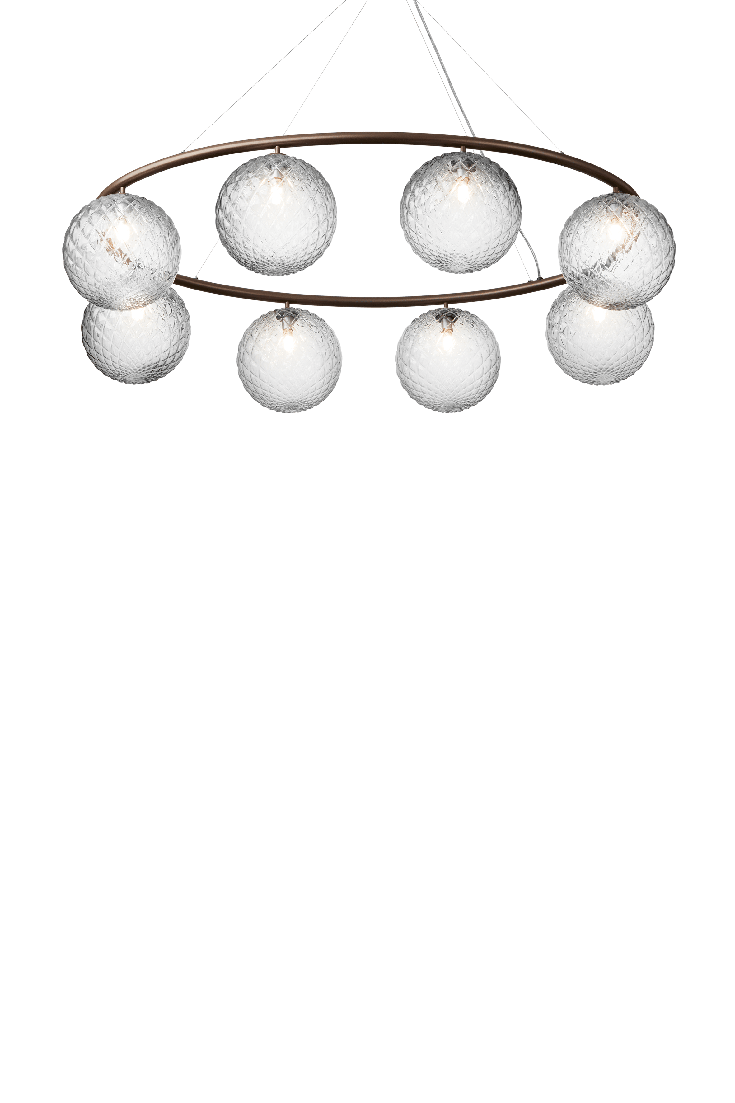 MIIRA 8 OVAL Pendant Lamp Dark Brown with Transparent Glass