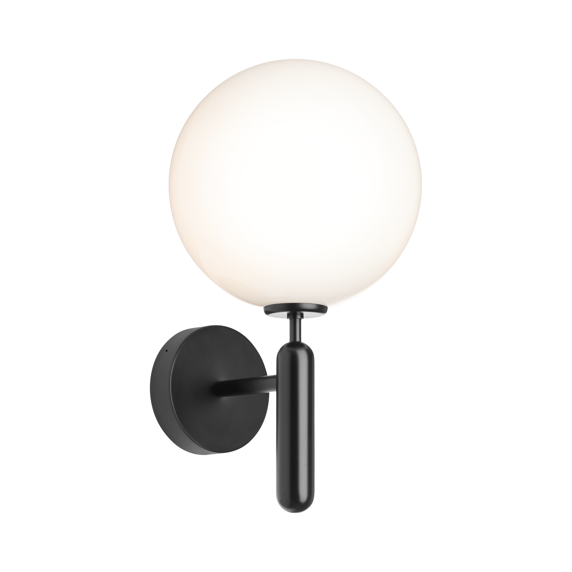 Outdoor wall lamp MIIRA black with opal glass