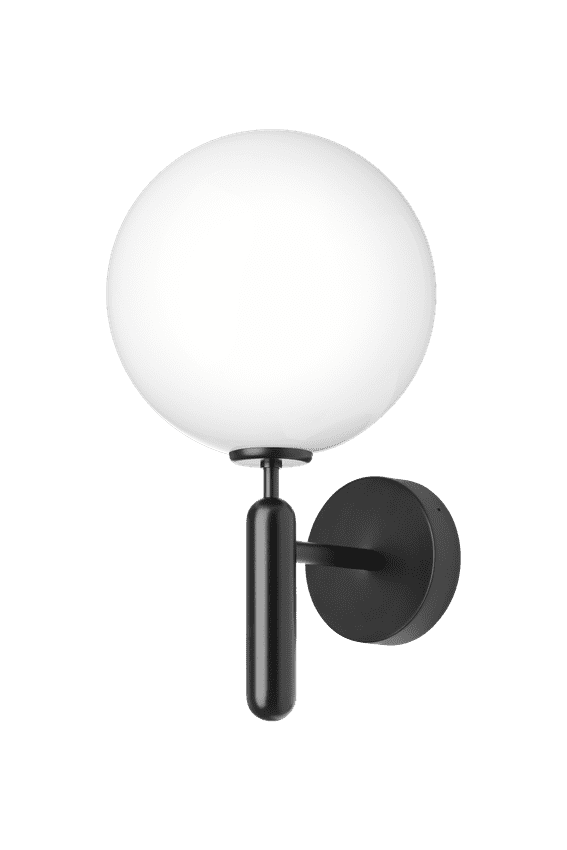 Outdoor wall lamp MIIRA black with opal glass