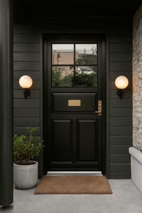 Outdoor wall lamp MIIRA black with opal glass