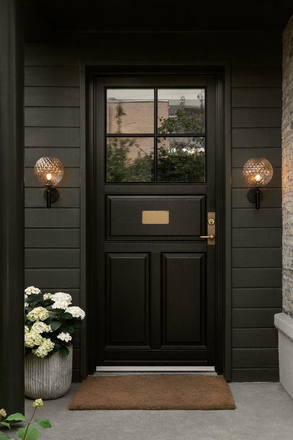 MIIRA Outdoor Wall Lamp Black with Transparent Glass