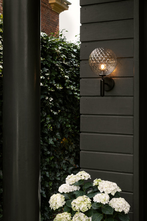 MIIRA Outdoor Wall Lamp Black with Transparent Glass