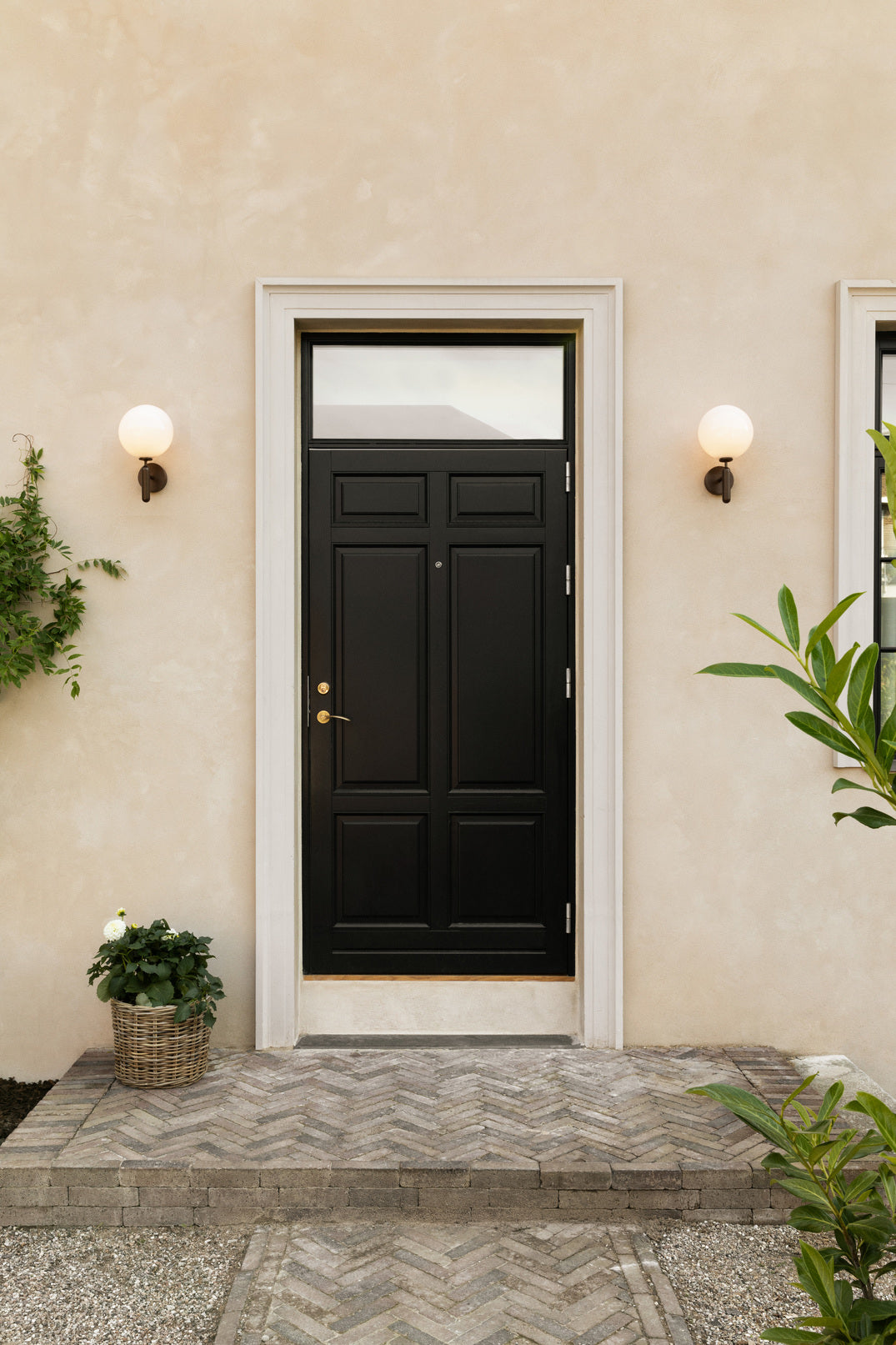 Outdoor wall lamp MIIRA dark brown with opal glass