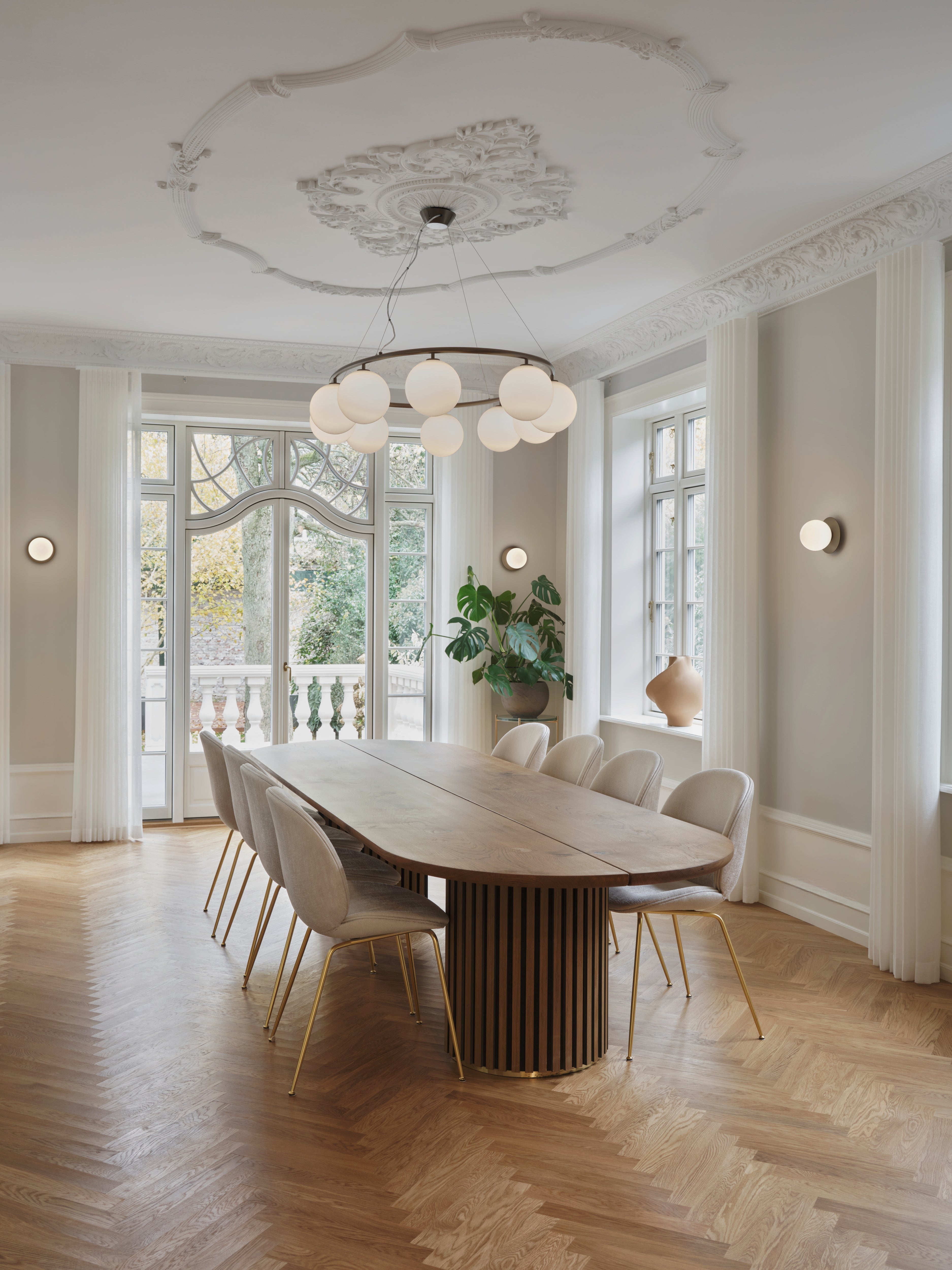 Recessed Wall Light LIILA Dark Brown with Opal Glass