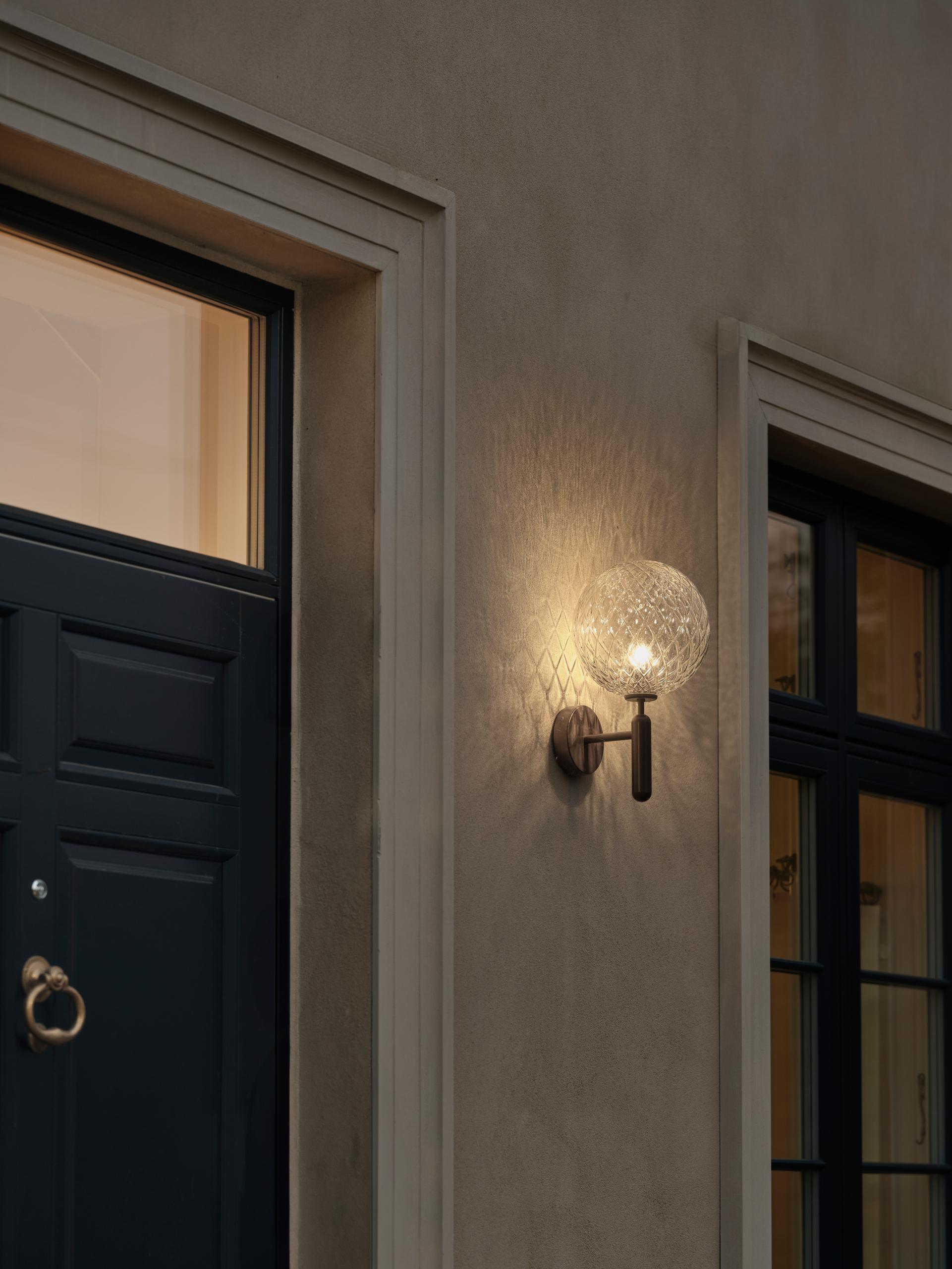 Outdoor Wall Lamp MIIRA Dark Brown with Transparent Glass