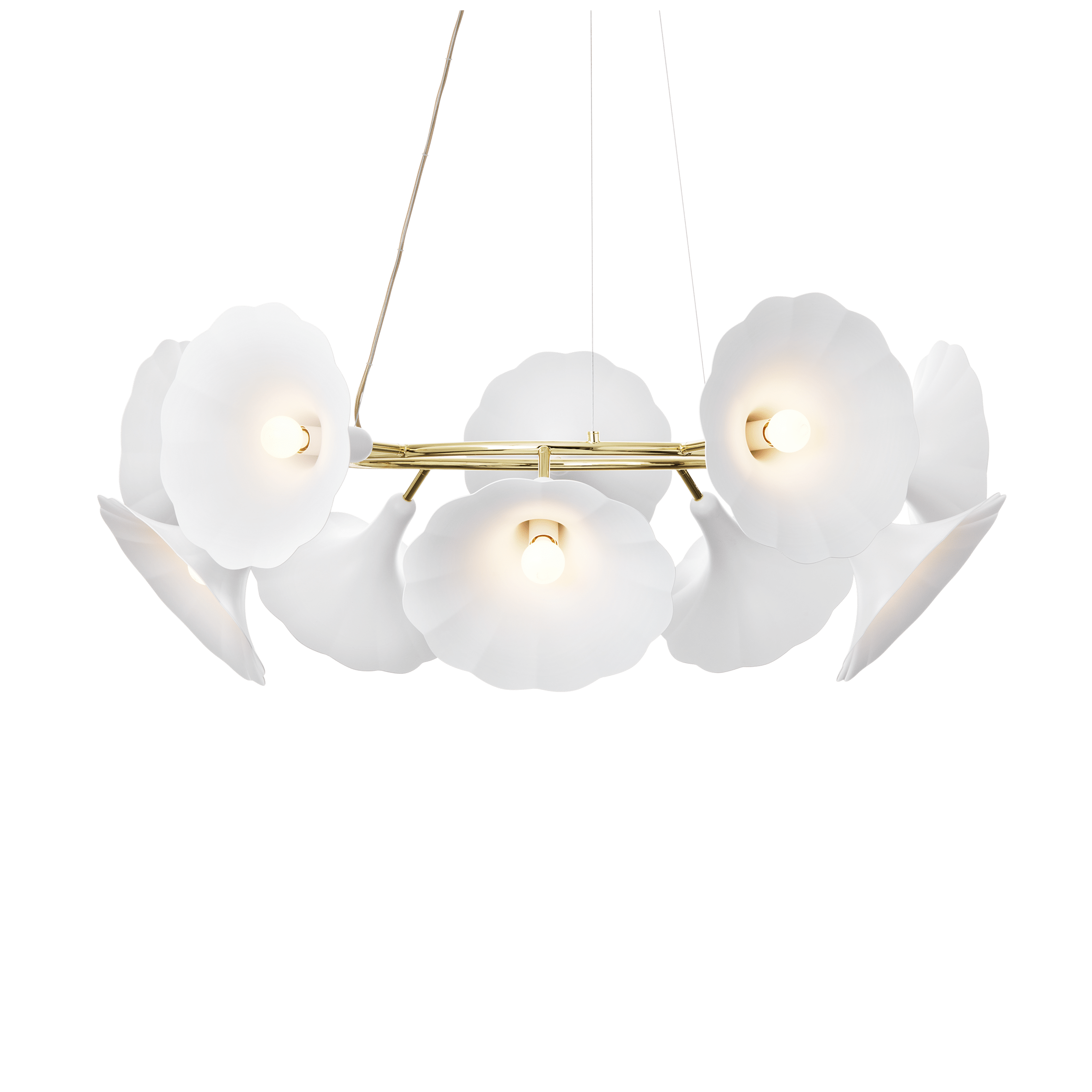 PETALII 10 Chandelier White Metal