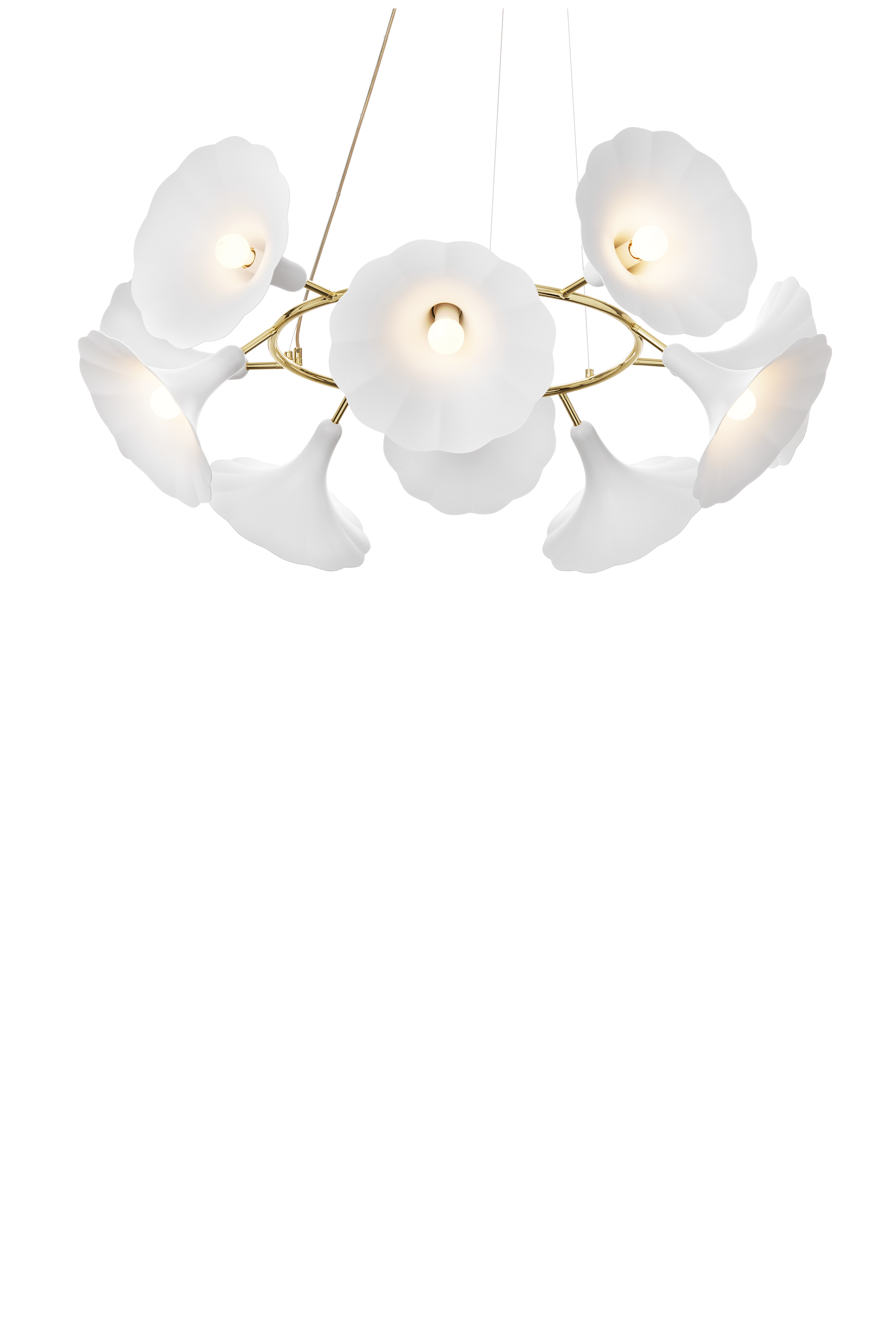 PETALII 10 Chandelier White Metal