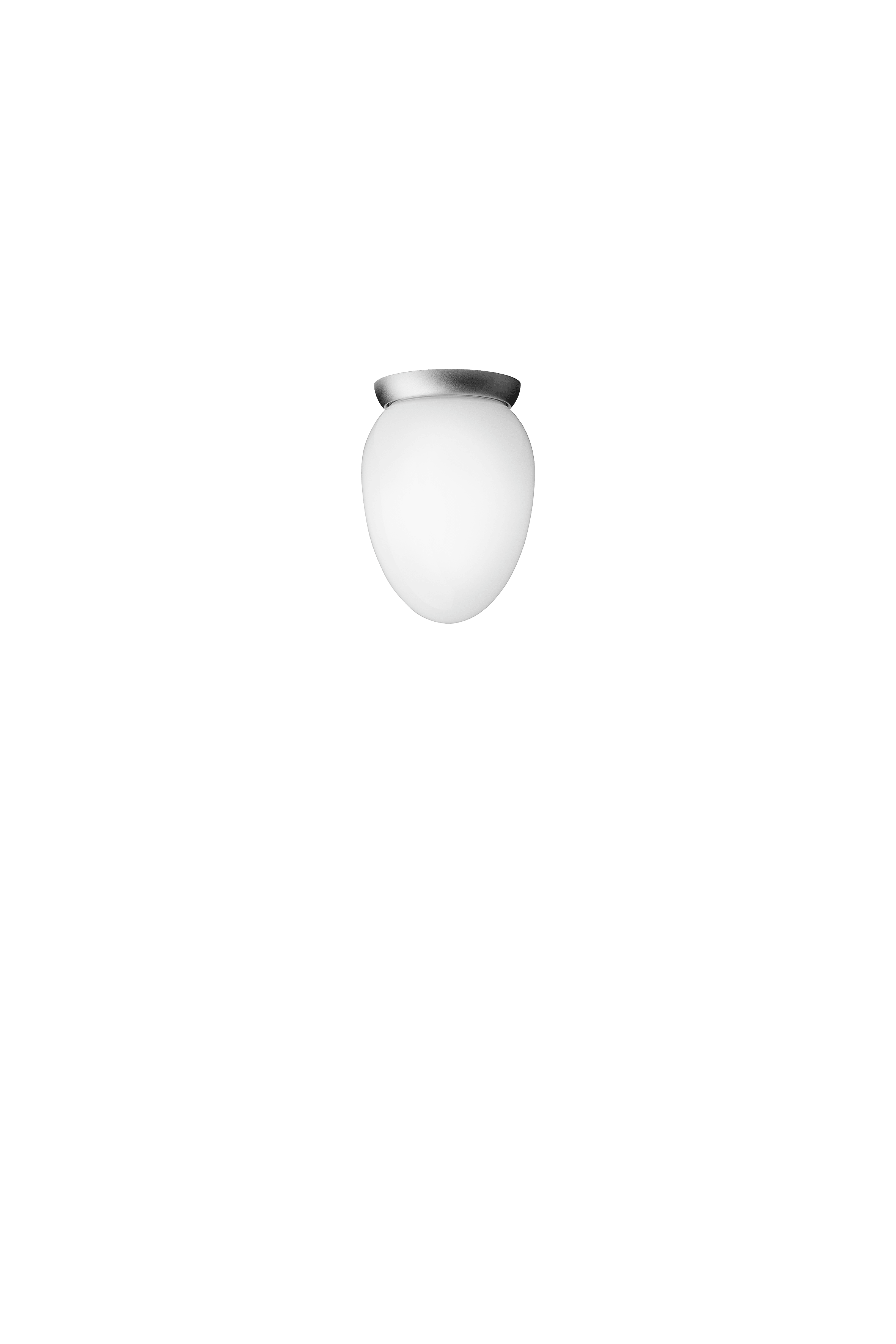 RIZZATTO 171 Ceiling Lamp Silver Metal with Opal Glass