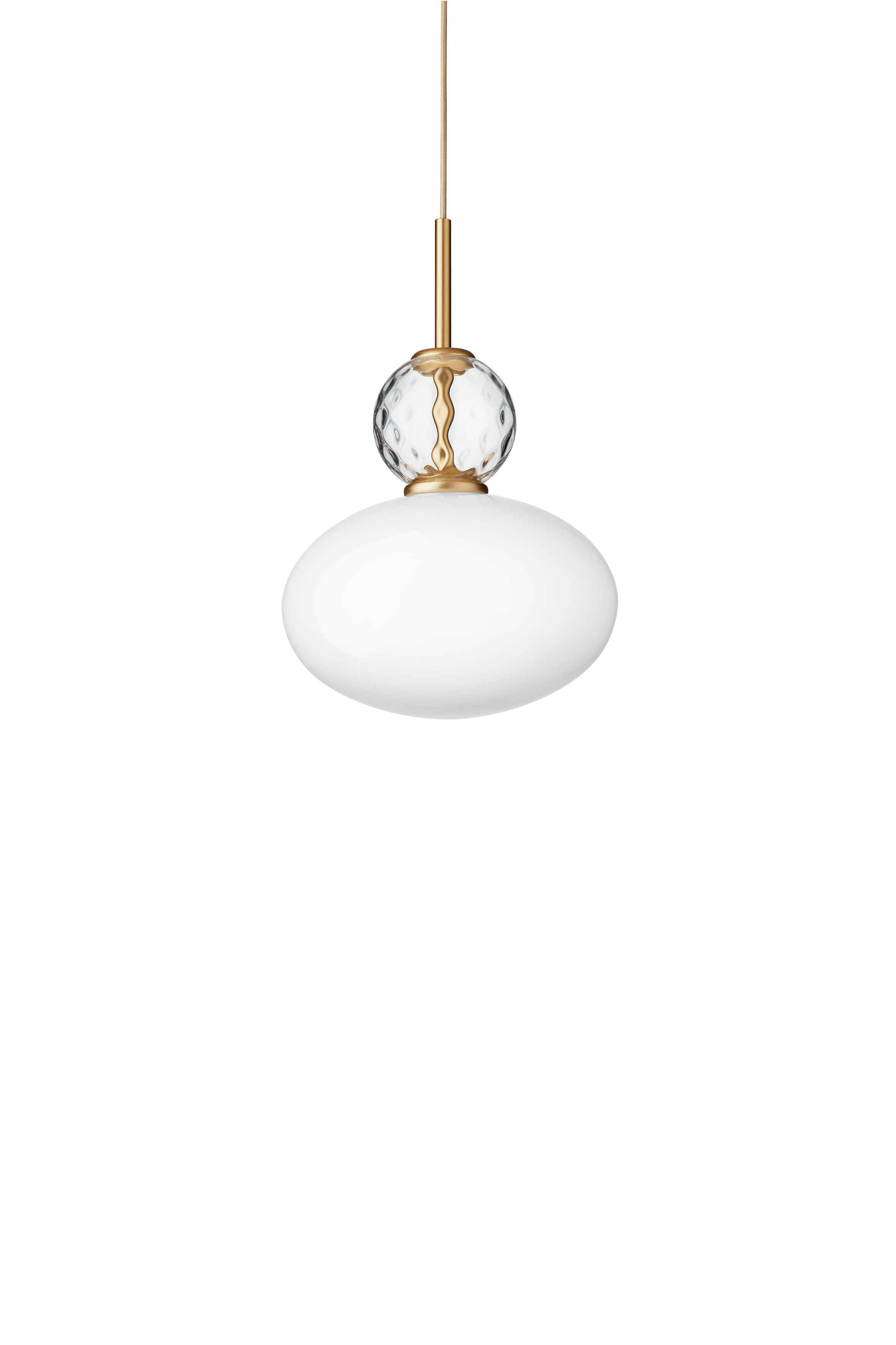 RIZZATTO 32 Brass Pendant Lamp with Opal Glass