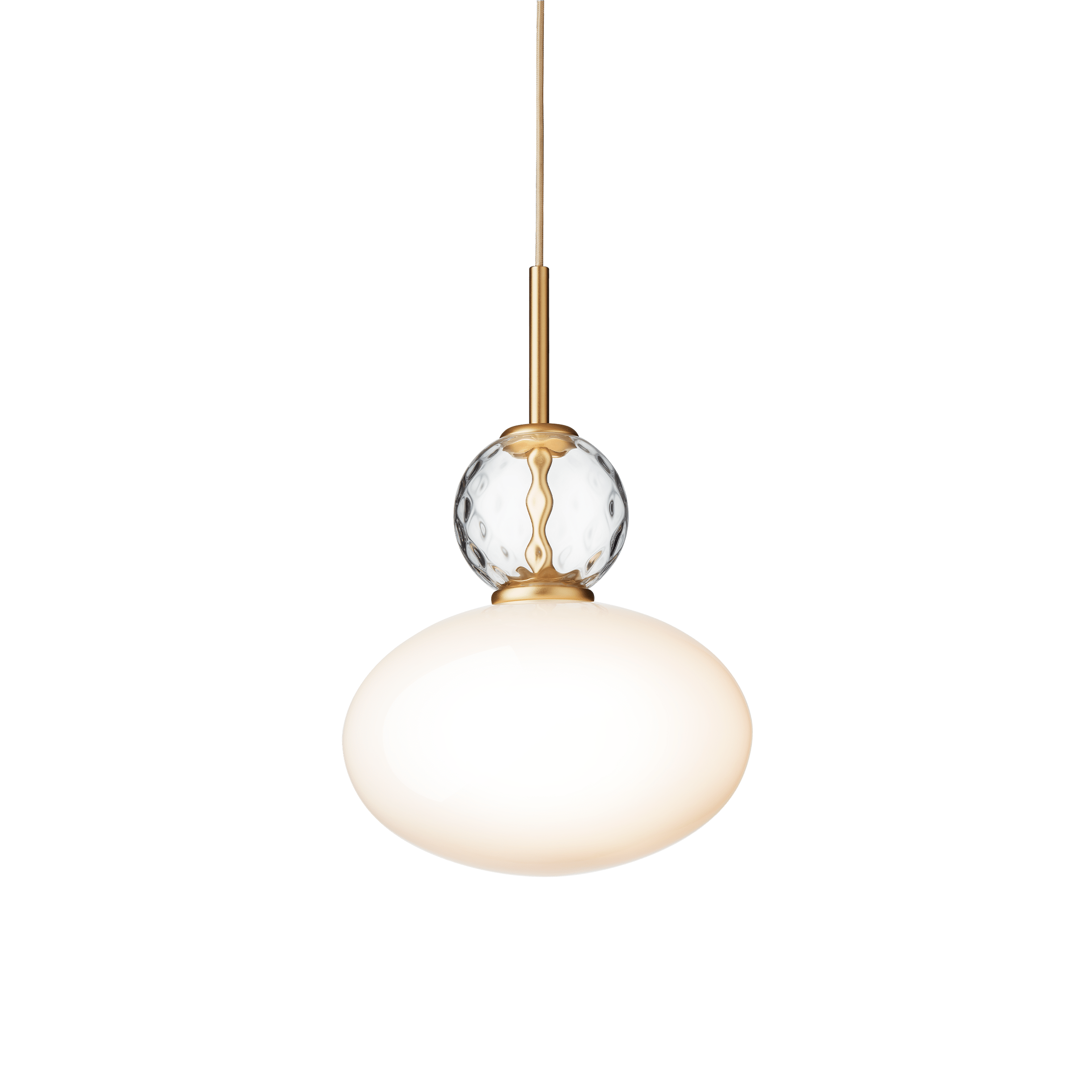 RIZZATTO 32 Brass Pendant Lamp with Opal Glass
