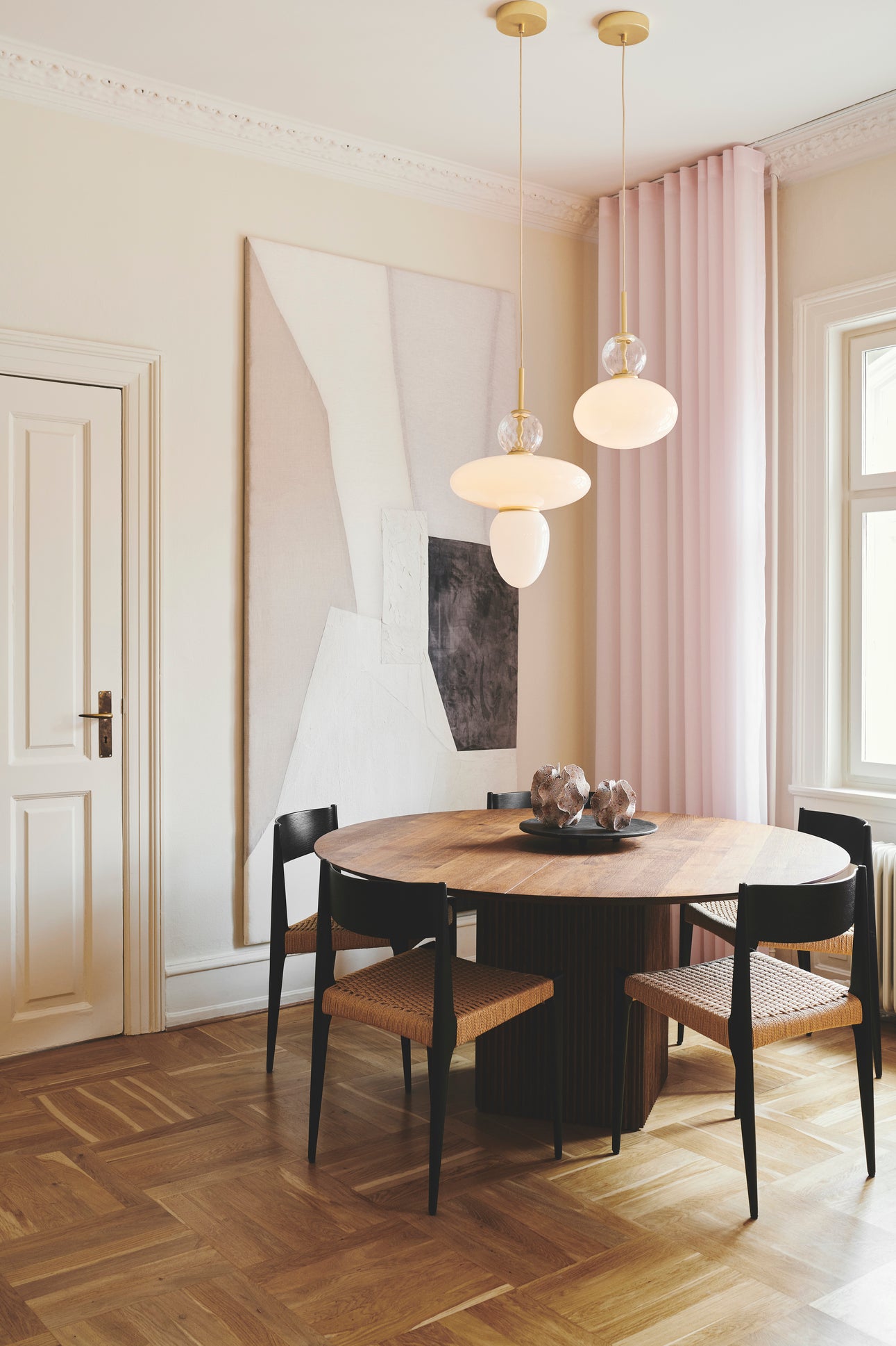 RIZZATTO 43 Brass Pendant Lamp with Opal Glass