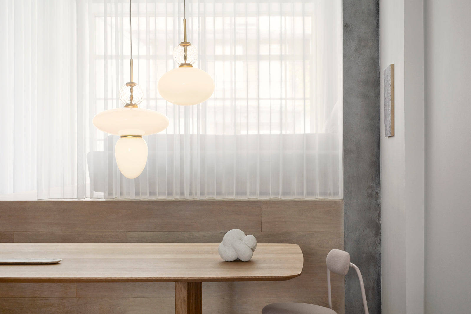 RIZZATTO 43 Brass Pendant Lamp with Opal Glass